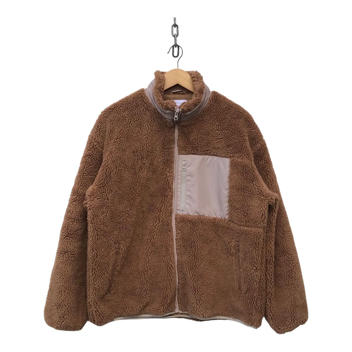 image of Edwin Sherpa Jacket Streetwear Fashion Jacket in Light Brown, Men's (Size Large)