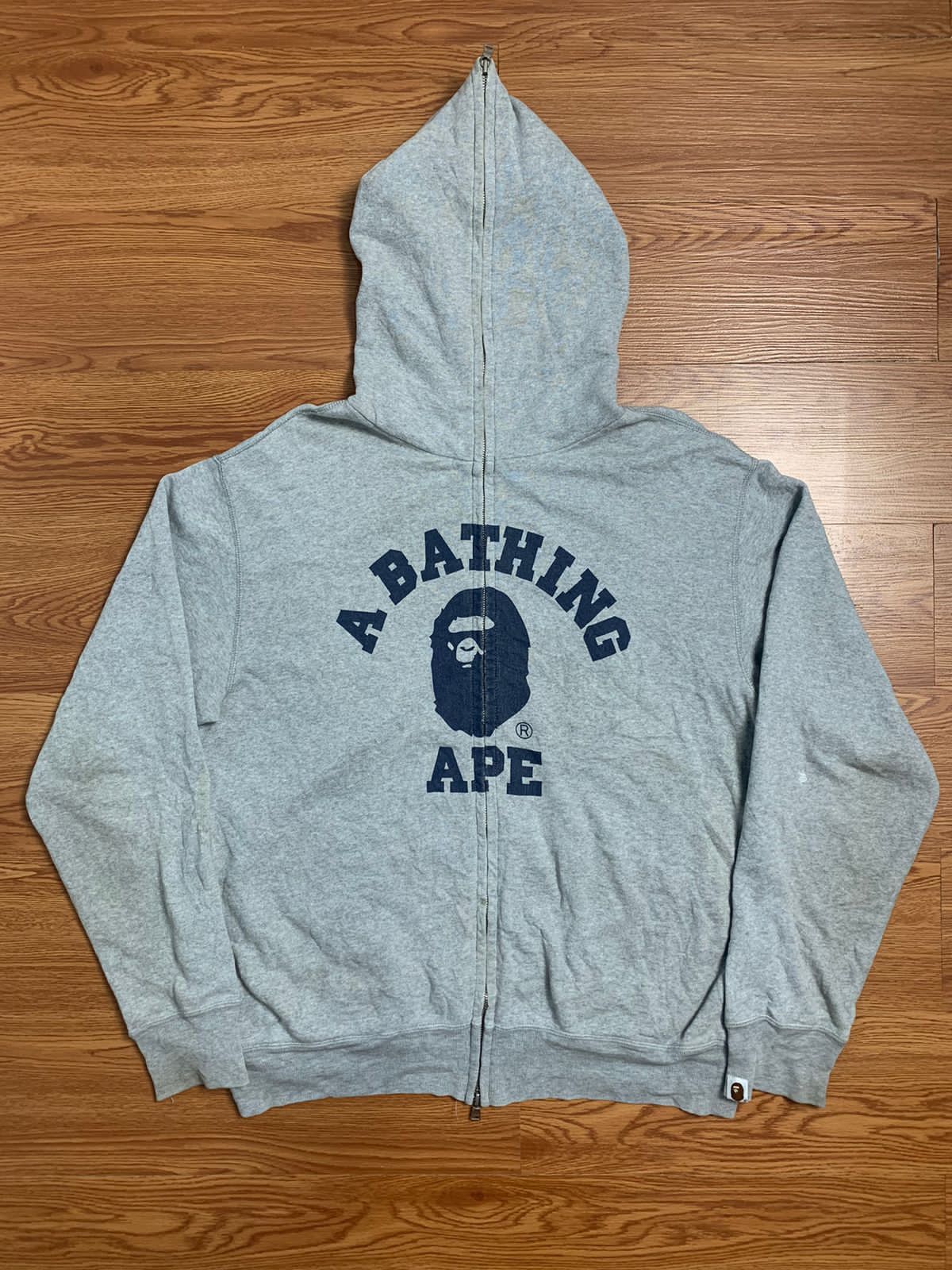 Thrased OG 2000s Bape College Full Zip Hoodie