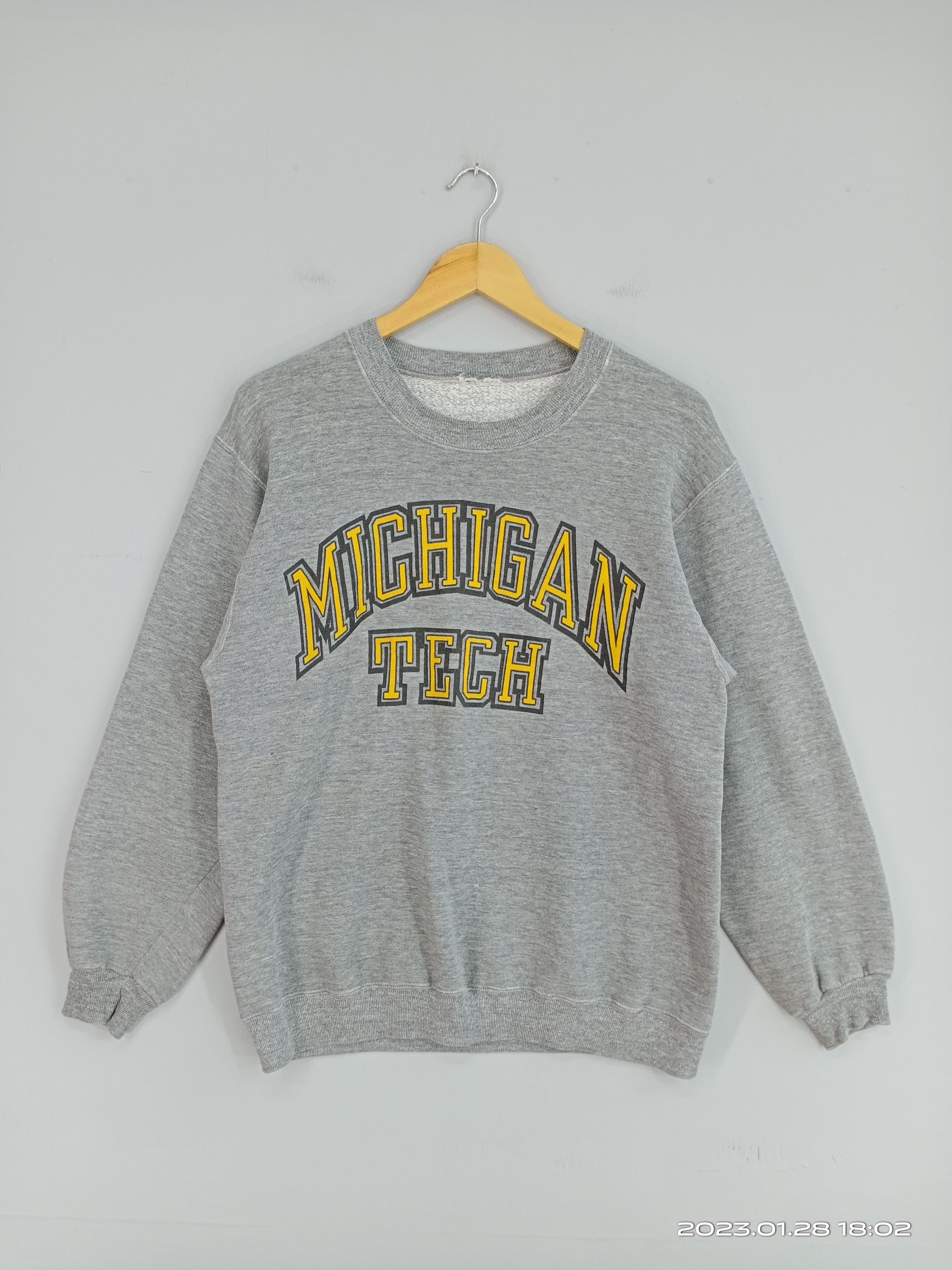 Vintage 💥Vintage 90s Michigan Tech University College Sweatshirt Size US M / EU 48-50 / 2 - 1 Thumbnail