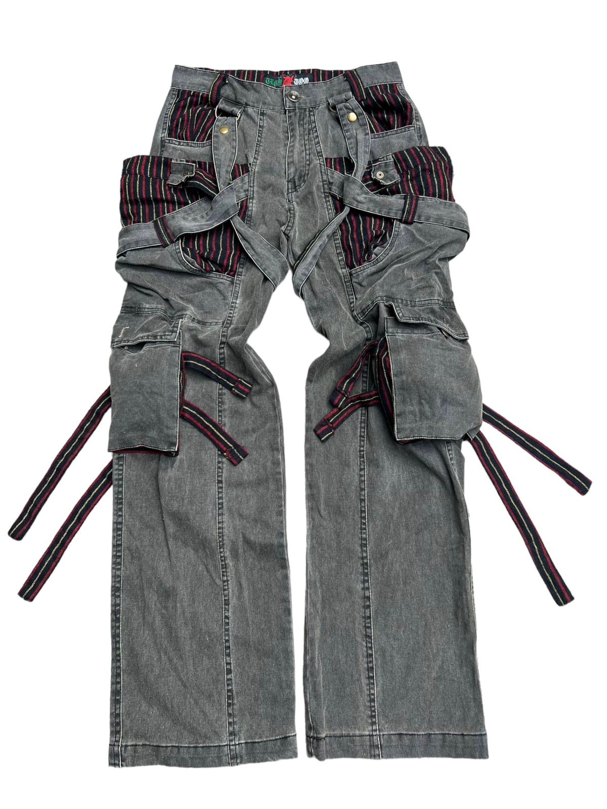 Pre-owned 20471120 X Beauty Beast Tech Too Seditionaries Cargo Bondage Flared Pants 3d Pockets (size 31) In Multicolor