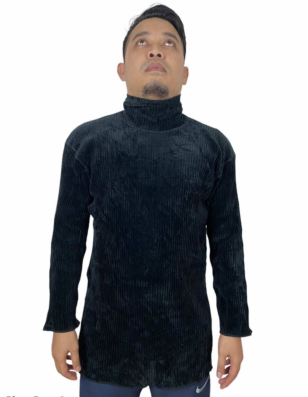 Designer × Jean Paul Gaultier Jean Paul Gaultier Femme Black Velour Turtleneck Top Size US M / EU 48-50 / 2 - 3 Thumbnail
