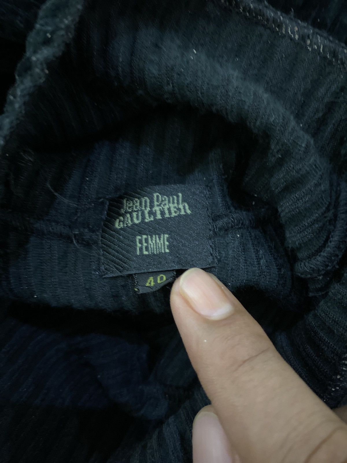Designer × Jean Paul Gaultier Jean Paul Gaultier Femme Black Velour Turtleneck Top Size US M / EU 48-50 / 2 - 11 Thumbnail