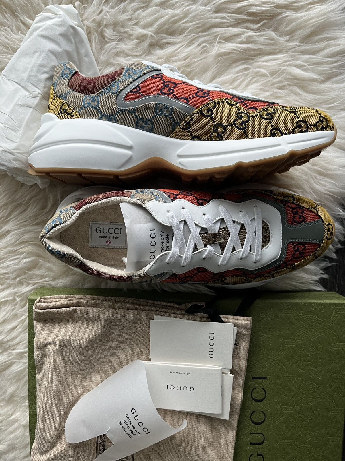 Gucci Rare Brand New Limited Edition Rhyton Gucci Monogram Sneaker Size US 11.5 / EU 44-45 - 20 Thumbnail