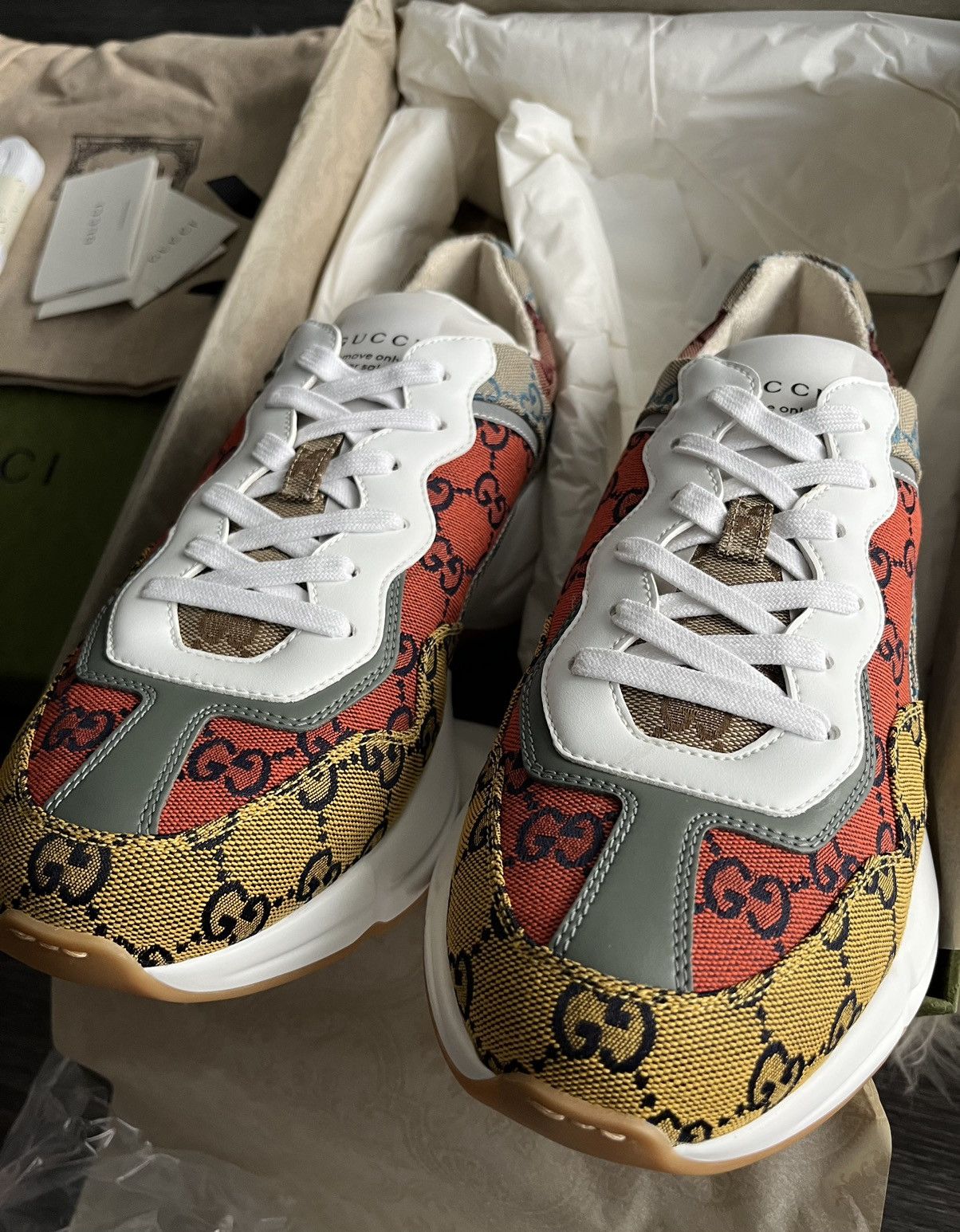 Gucci Rare Brand New Limited Edition Rhyton Gucci Monogram Sneaker Size US 11.5 / EU 44-45 - 8 Thumbnail