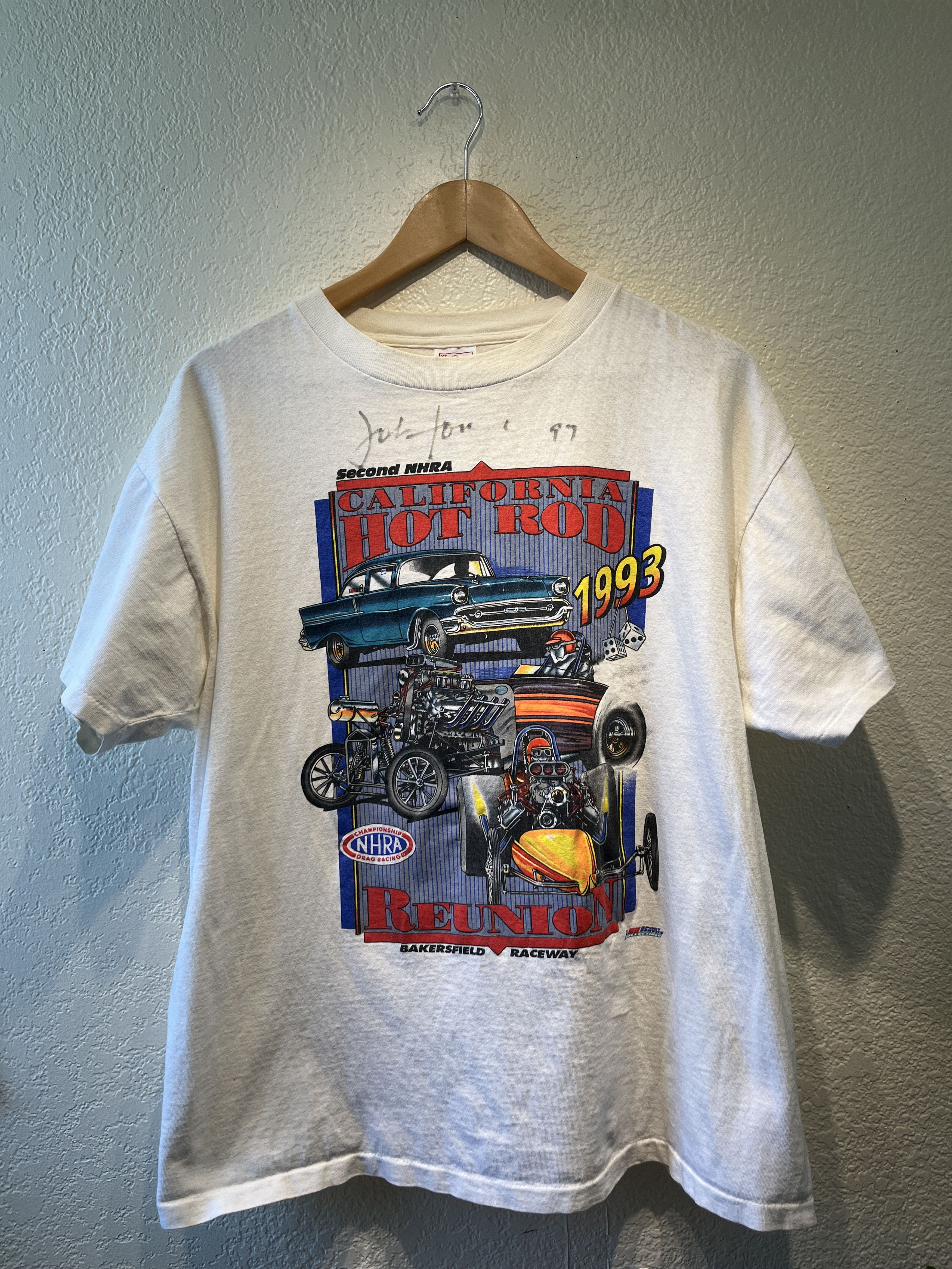 NASCAR × Vintage Hot Rod 1993 NHRA Car Vintage Racing Tee MADE IN USA Size US XL / EU 56 / 4 - 1 Thumbnail