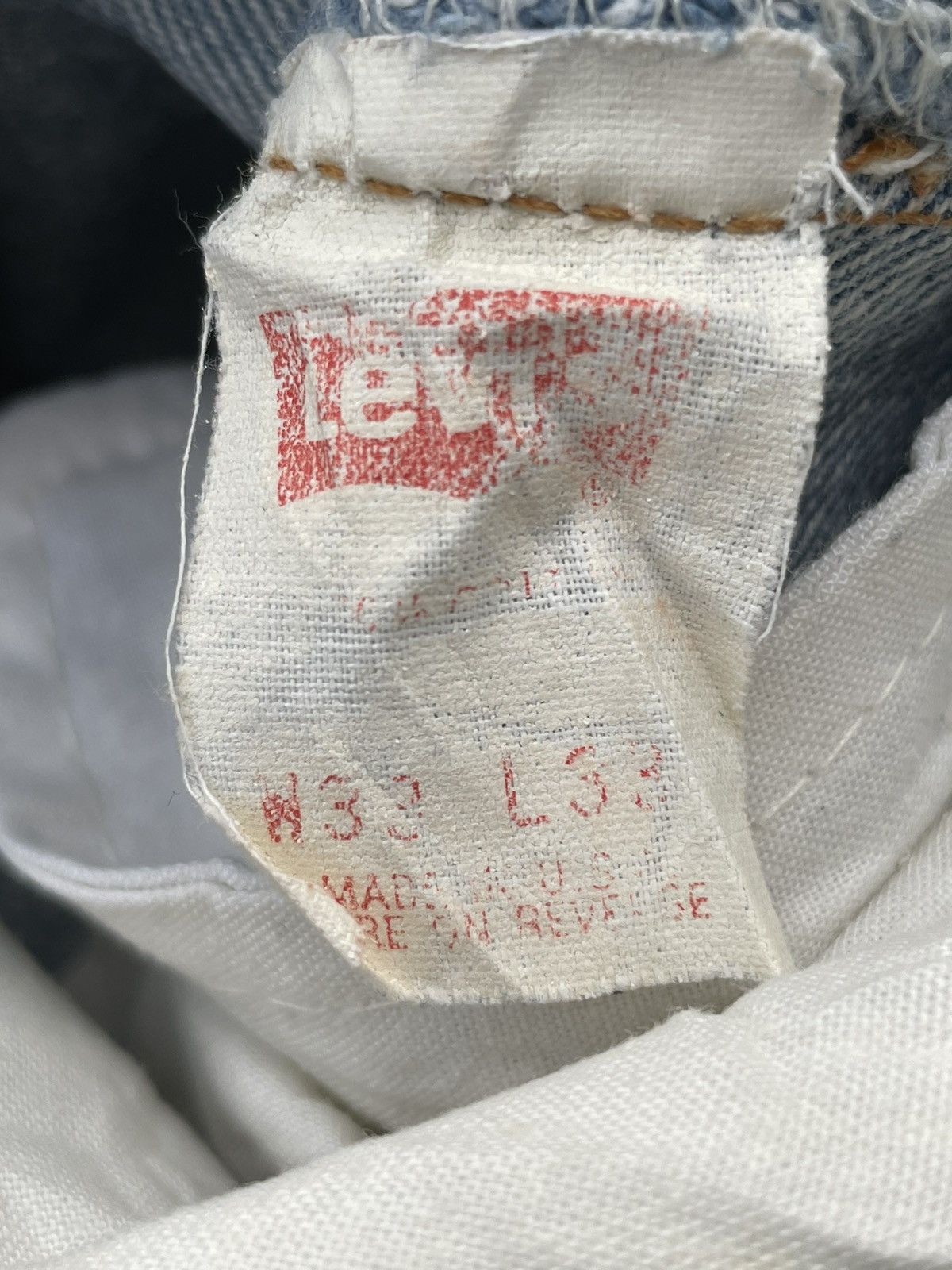 Le Grande Bleu (L.G.B.) × Levi's × Vintage Vintage Levis 501XX 1992 USA Aging Faded Wash Size US 31 - 12 Thumbnail