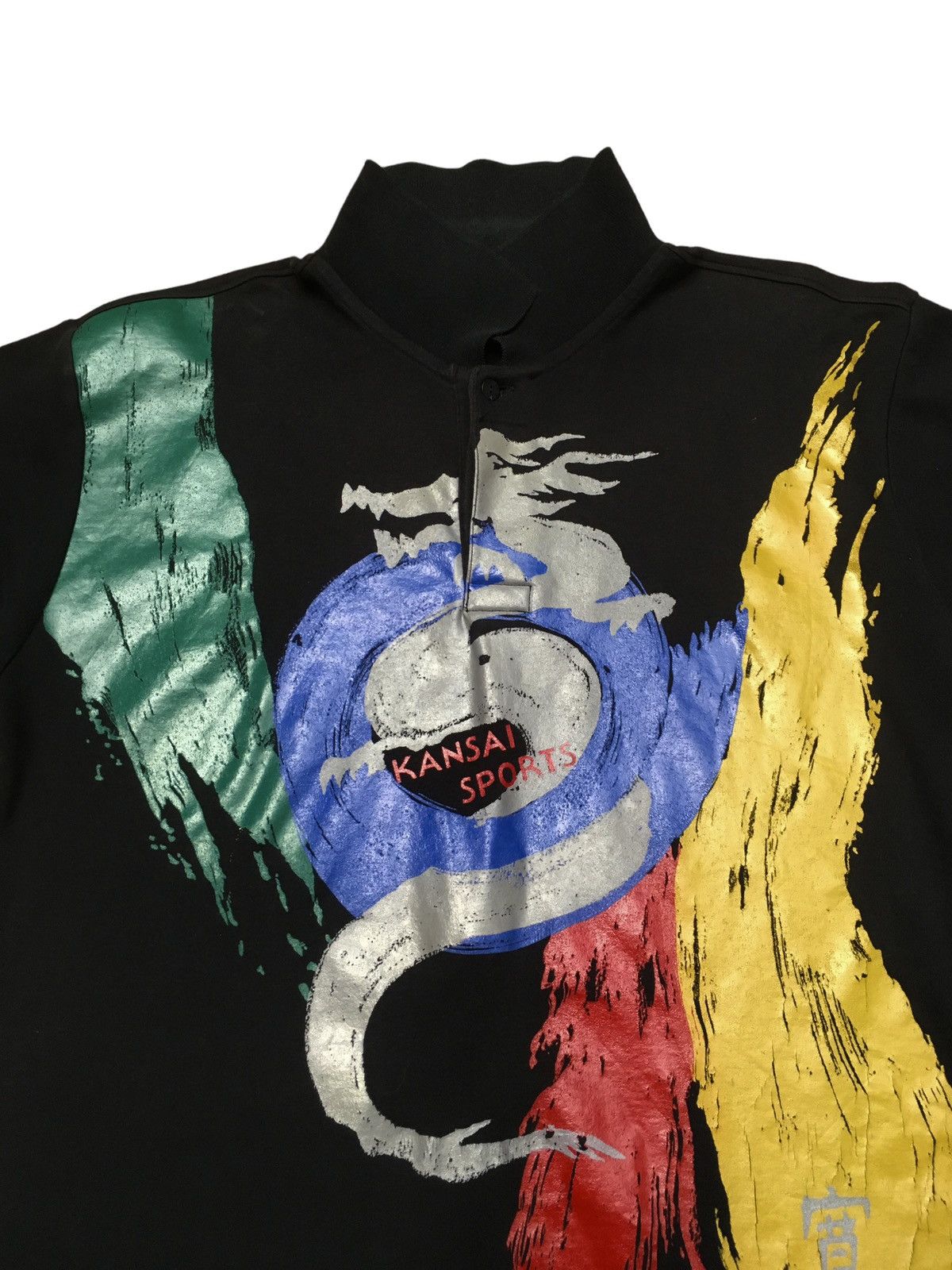 Japanese Brand × Kansai Yamamoto × Yohji Yamamoto Rare Design Vintage Kansai Yamamoto OverPrint Shirt 1990s Size US M / EU 48-50 / 2 - 3 Thumbnail