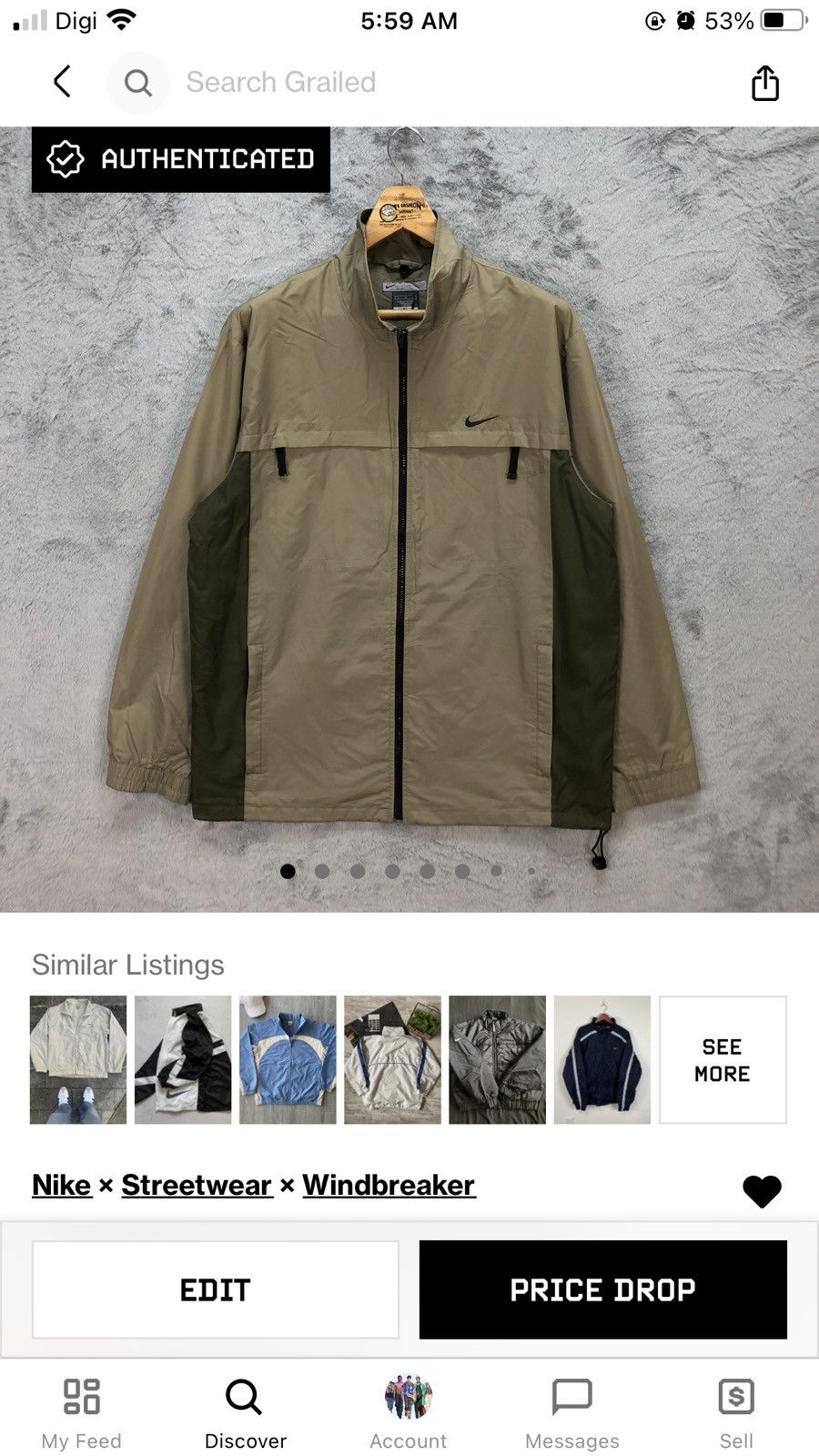 Nike NIKE CLIMA FIT LIGHT JACKET #5527-195 Size US L / EU 52-54 / 3 - 16 Thumbnail