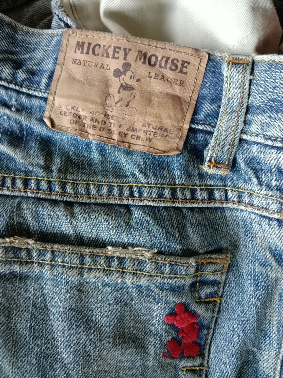 Disney Vintage Mickey Mouse Disney Distressed Patchwork Jeans Size US 30 / EU 46 - 18 Thumbnail