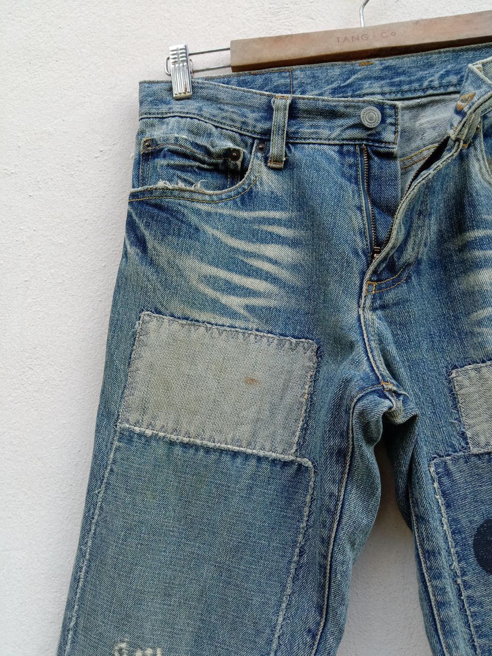 Disney Vintage Mickey Mouse Disney Distressed Patchwork Jeans Size US 30 / EU 46 - 4 Thumbnail