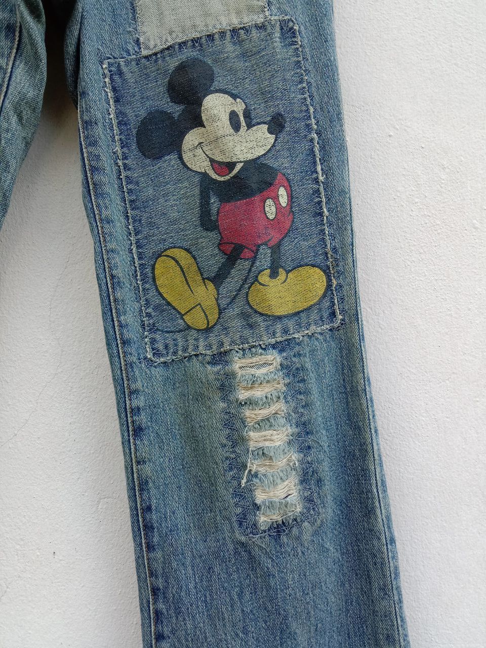 Disney Vintage Mickey Mouse Disney Distressed Patchwork Jeans Size US 30 / EU 46 - 8 Thumbnail