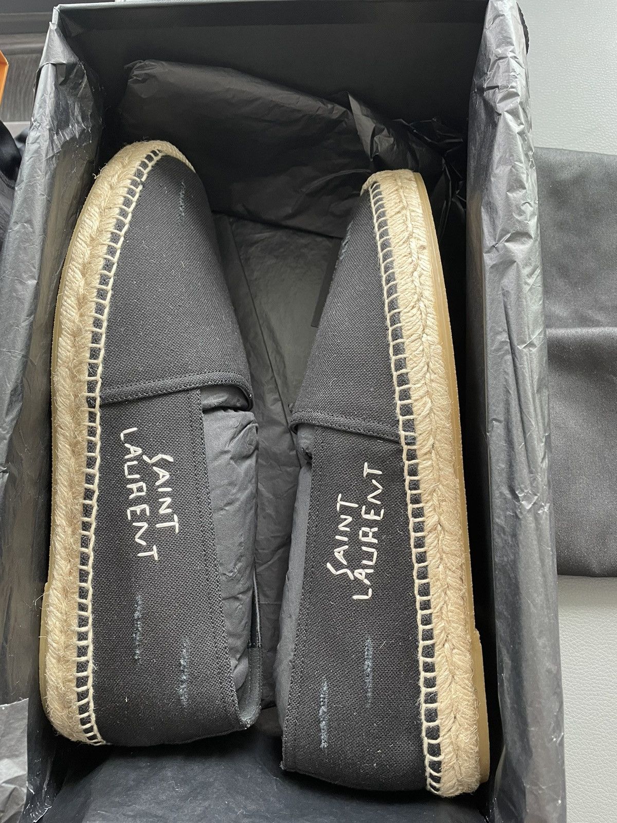 Hedi Slimane Brand New Super Rare Runway SL Logo Distressed Espadrilles Size US 9 / EU 42 - 4 Thumbnail