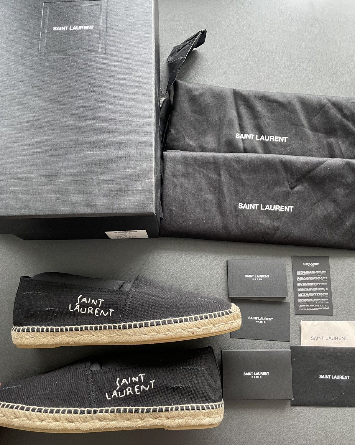 Hedi Slimane Brand New Super Rare Runway SL Logo Distressed Espadrilles Size US 9 / EU 42 - 1 Thumbnail