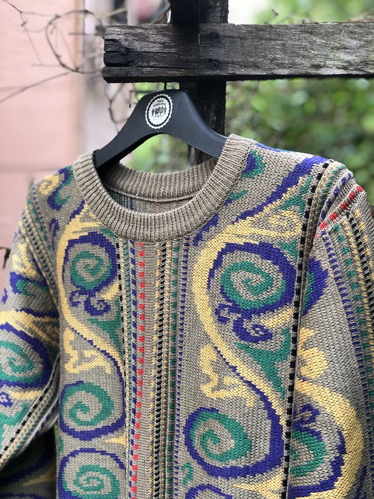 Aran Isles Knitwear Vintage 90's Knit Coloured Coogi Style Sweater Size US M / EU 48-50 / 2 - 2 Thumbnail