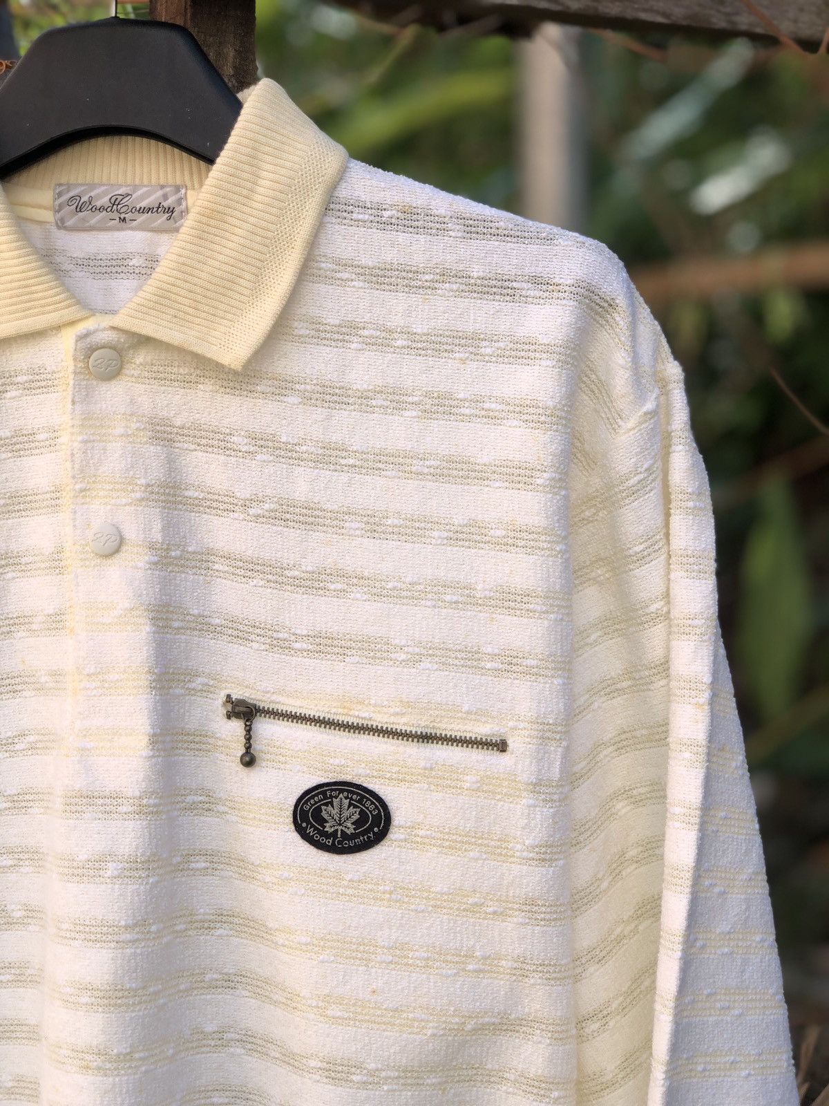 Japanese Brand Vintage Knit Polo Shirt Striped by Wood Country Size US S / EU 44-46 / 1 - 2 Thumbnail