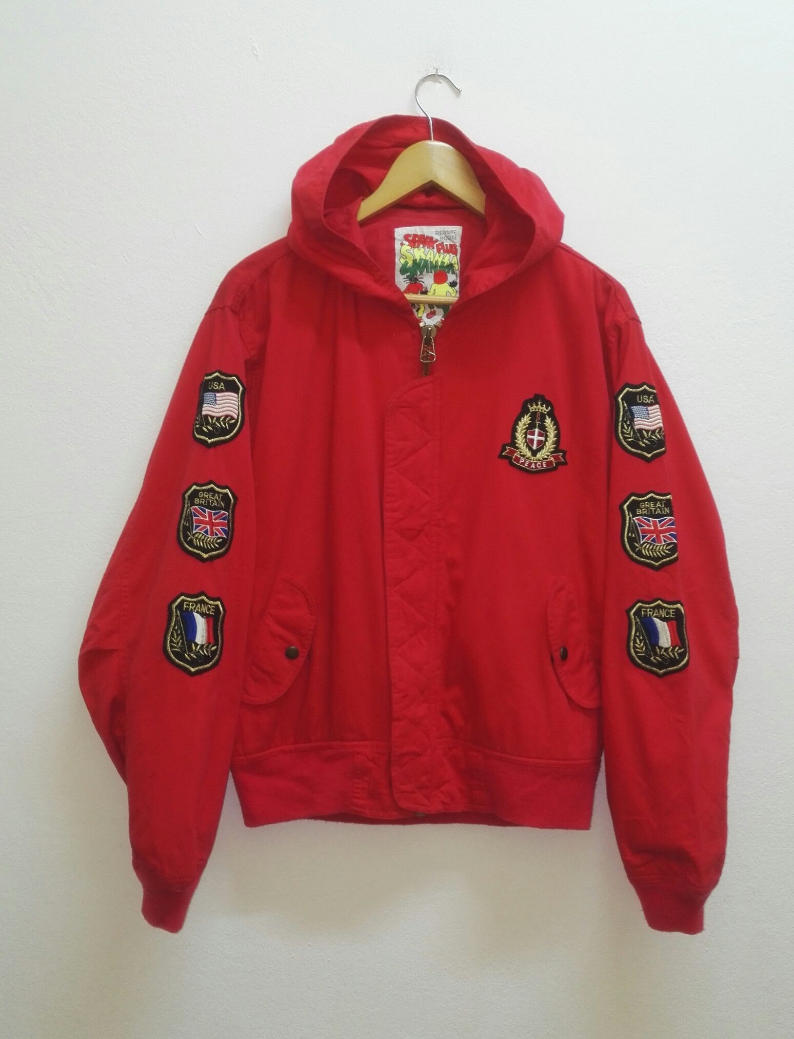🔥Rare🔥 Jacket Ski hoodie Japanese Brand Raggae Roots Red