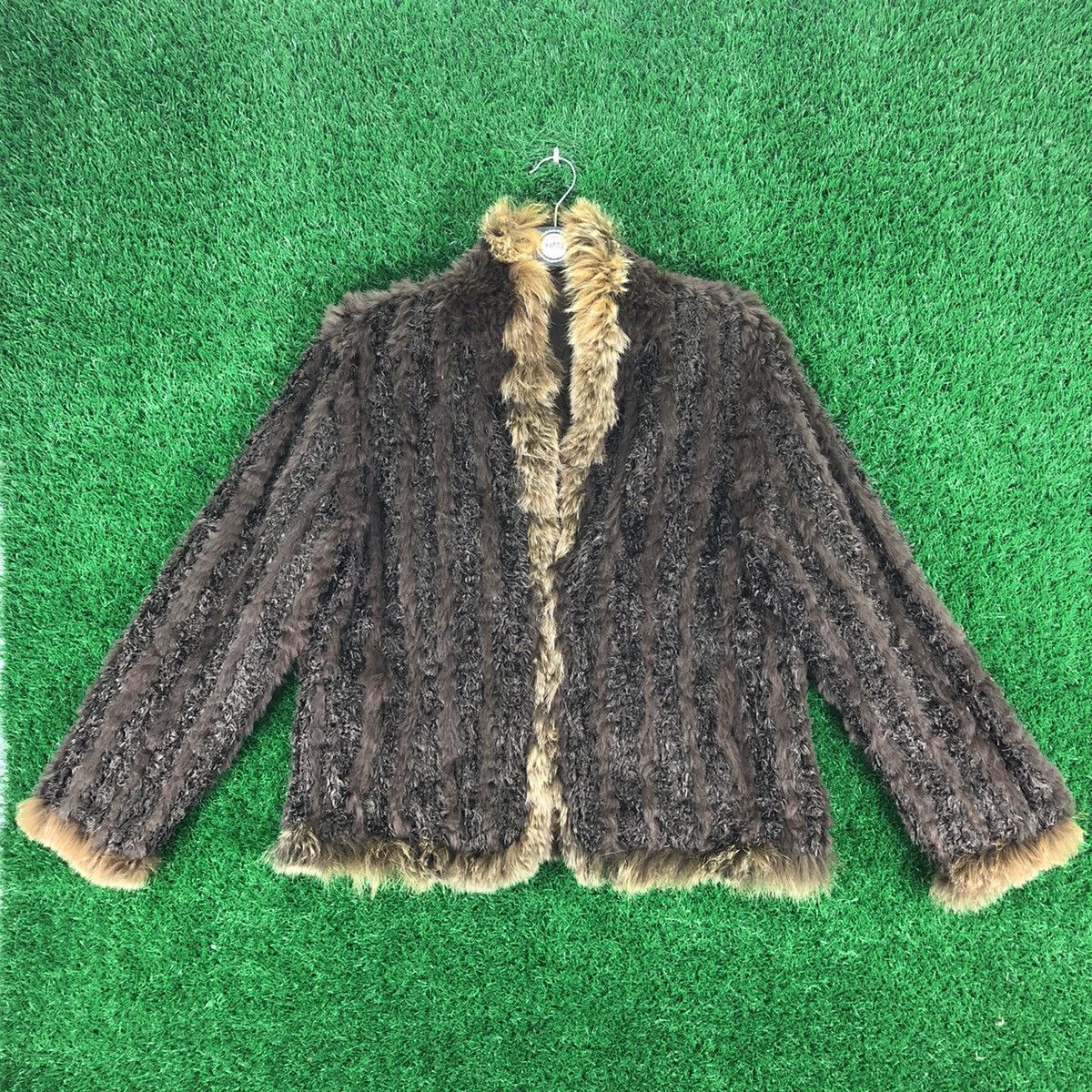 Japanese Brand Vintage Faux Fur Striped Reversable Jacket Size US L / EU 52-54 / 3 - 1 Thumbnail