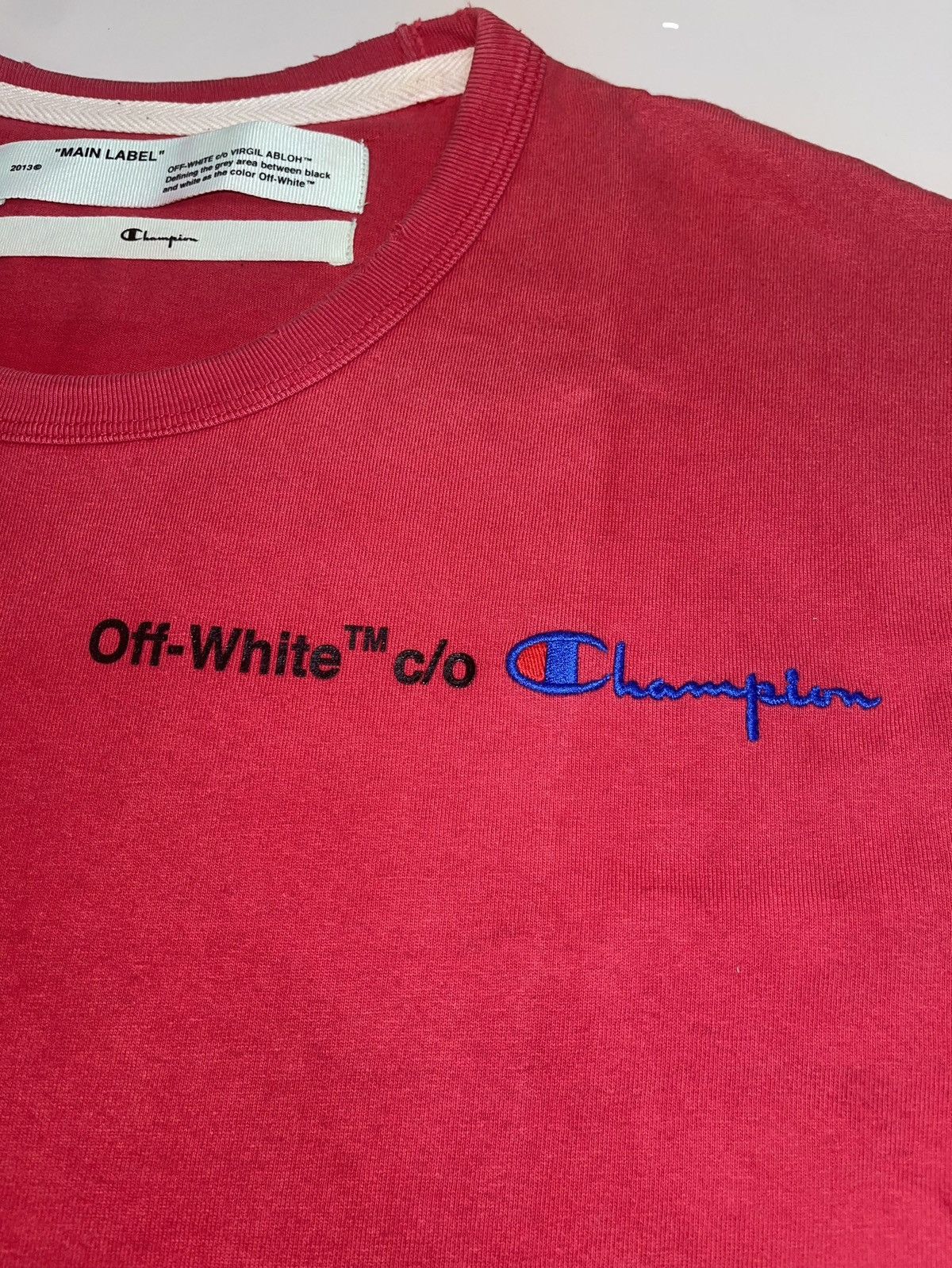 Champion × Off-White Off White X Champion Tee Red Size US M / EU 48-50 / 2 - 4 Thumbnail
