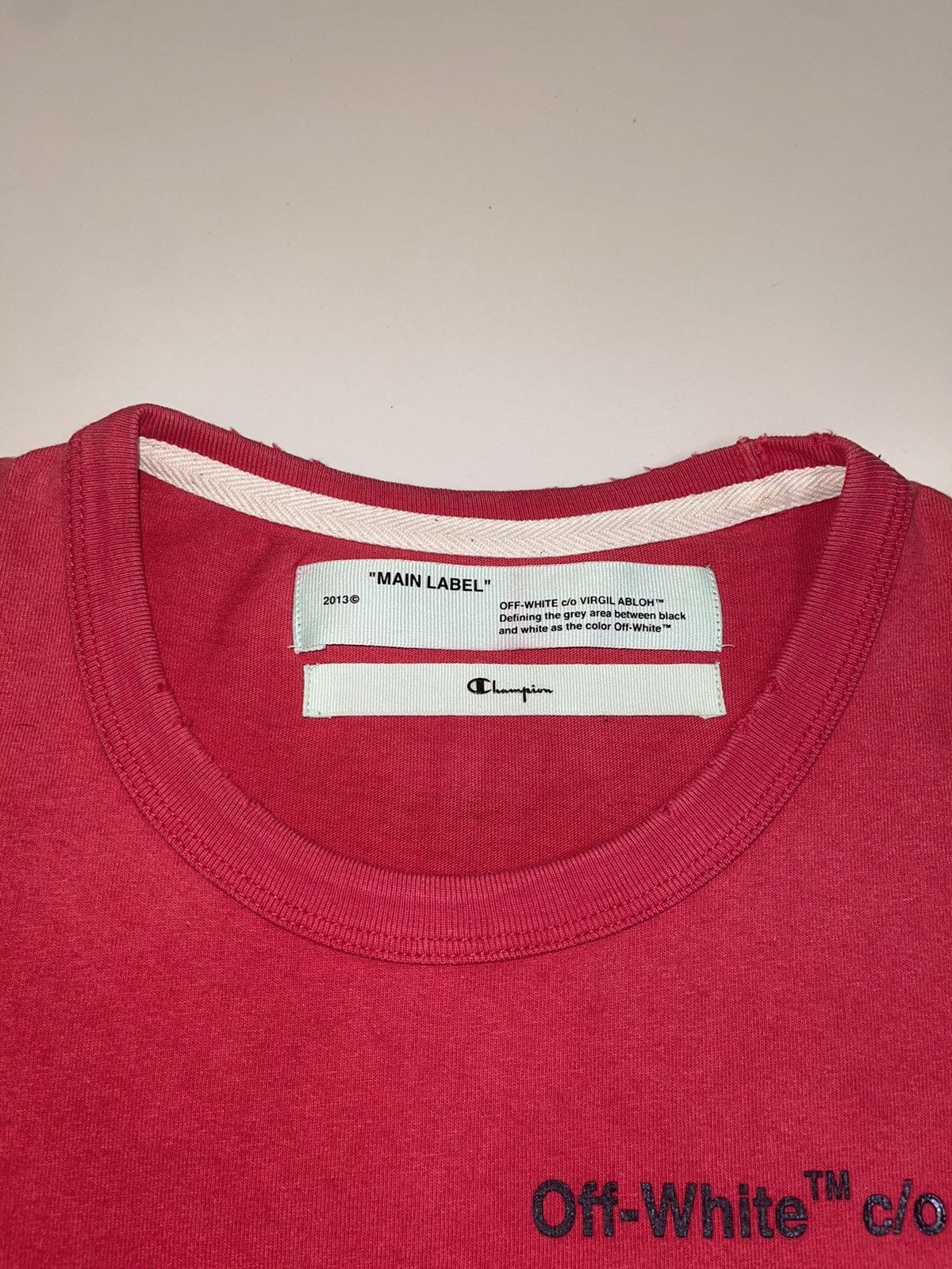 Champion × Off-White Off White X Champion Tee Red Size US M / EU 48-50 / 2 - 8 Thumbnail