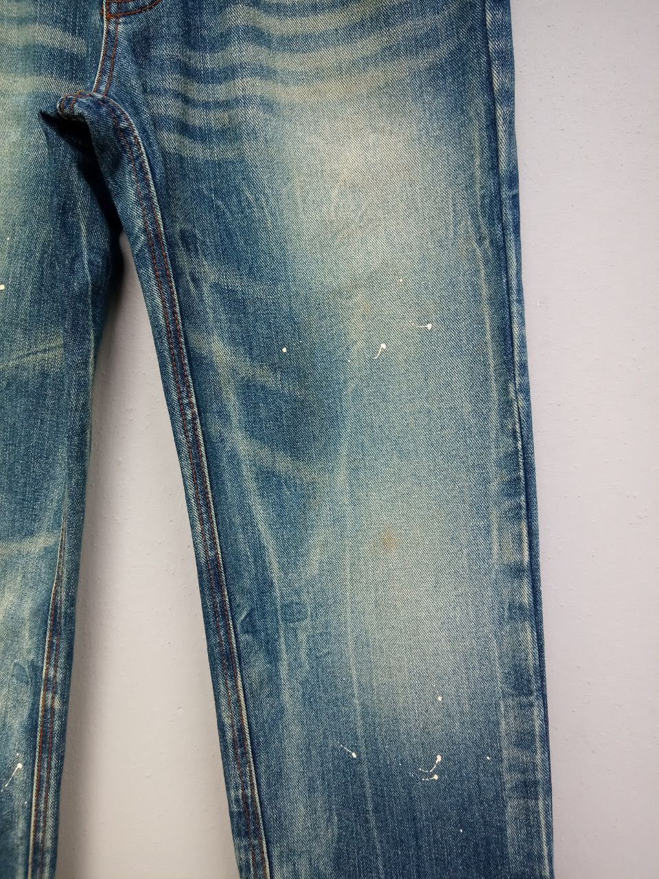 If Six Was Nine Japanese Six Star Paint Splatter Buckle Back Denim Jeans Size US 30 / EU 46 - 10 Thumbnail