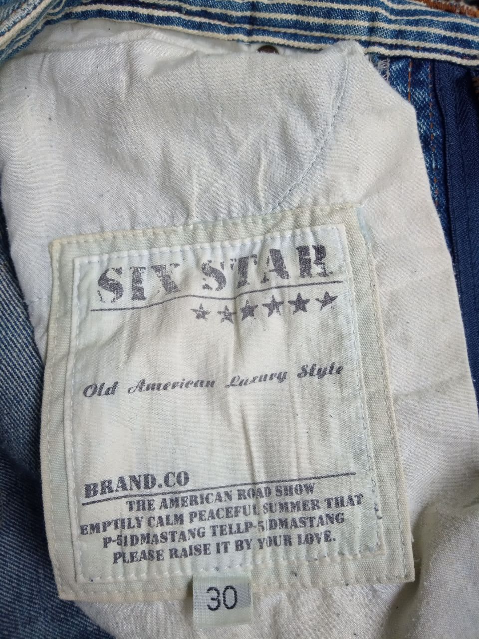 If Six Was Nine Japanese Six Star Paint Splatter Buckle Back Denim Jeans Size US 30 / EU 46 - 20 Thumbnail