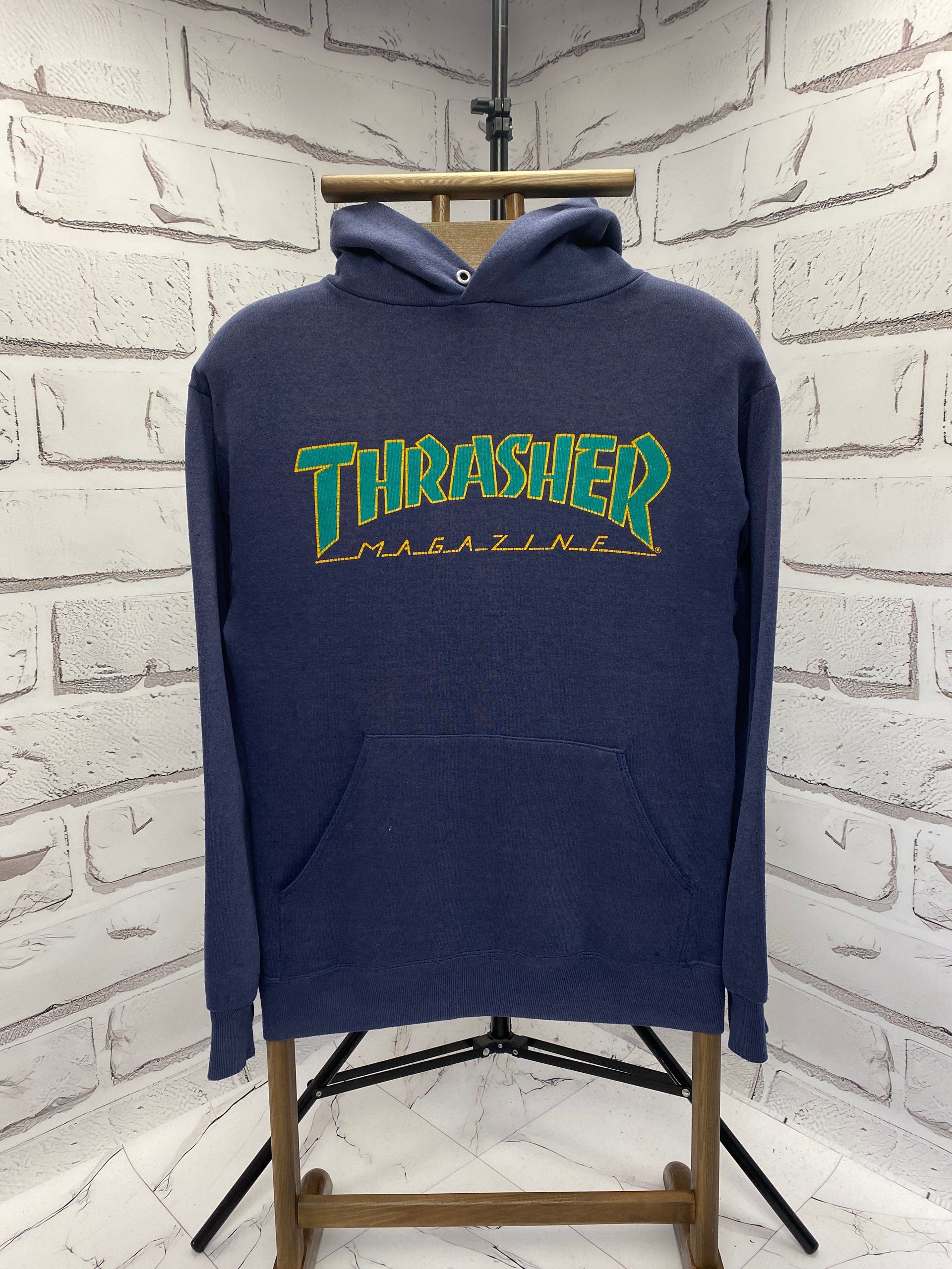 Blue and green thrasher hoodie hot sale