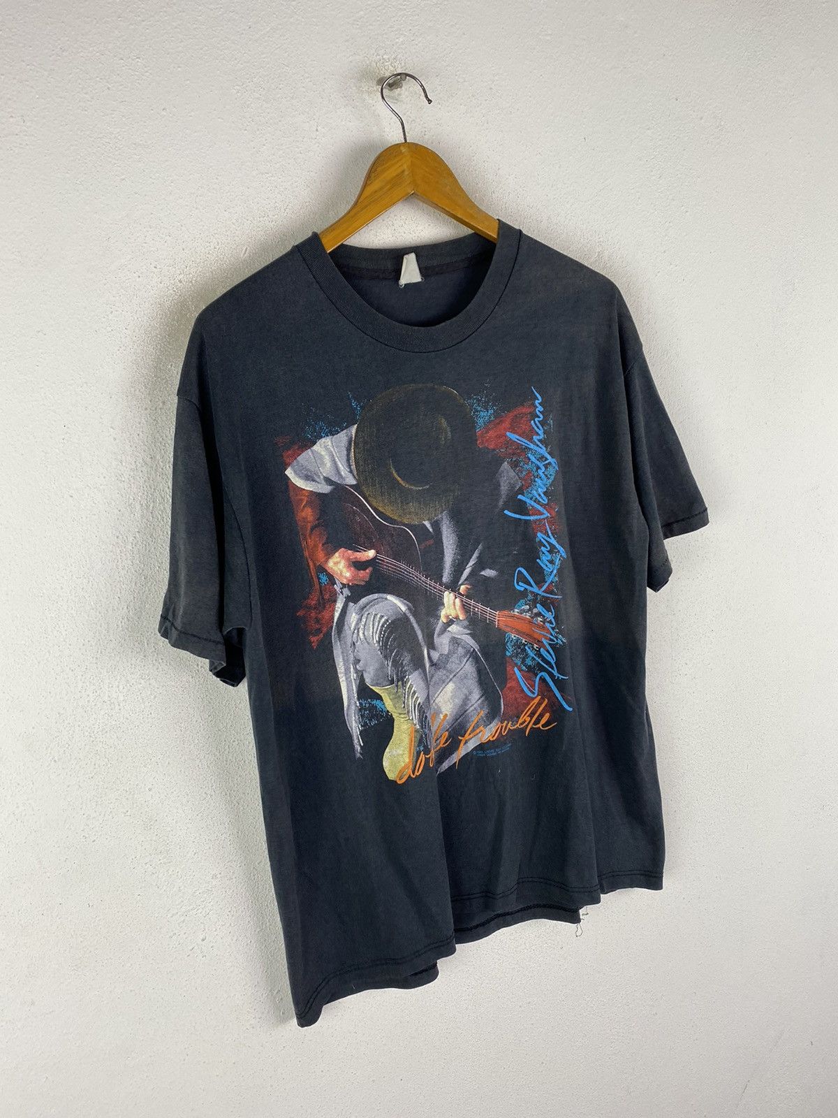 Band Tees × Brockum × Vintage Vintage 1989 Stevie Ray Vaughan In Step Tour T-Shirt Size US L / EU 52-54 / 3 - 4 Thumbnail