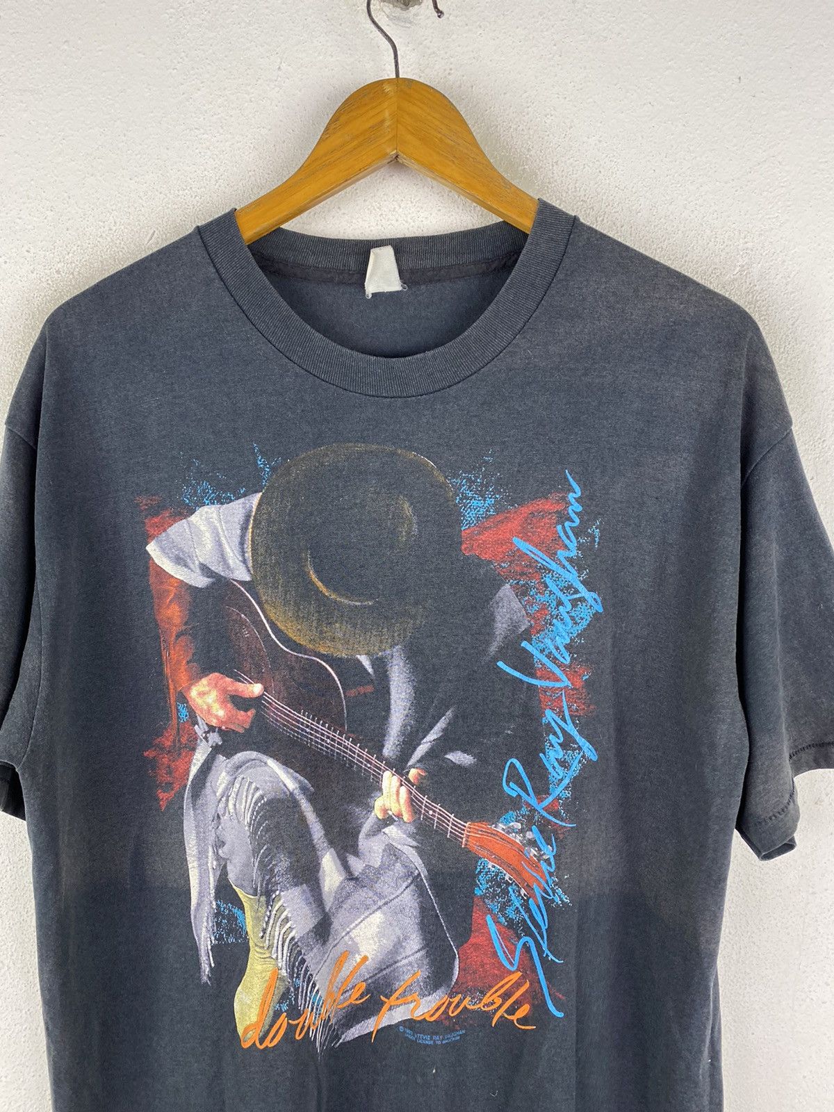 Band Tees × Brockum × Vintage Vintage 1989 Stevie Ray Vaughan In Step Tour T-Shirt Size US L / EU 52-54 / 3 - 6 Thumbnail