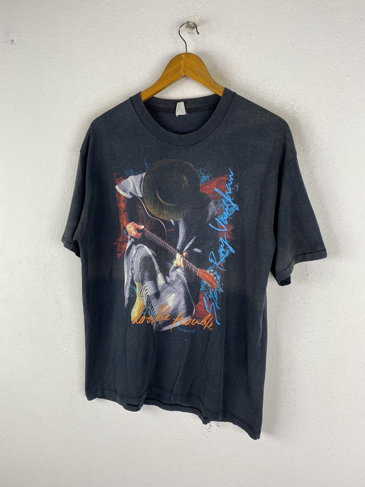 Band Tees × Brockum × Vintage Vintage 1989 Stevie Ray Vaughan In Step Tour T-Shirt Size US L / EU 52-54 / 3 - 3 Thumbnail