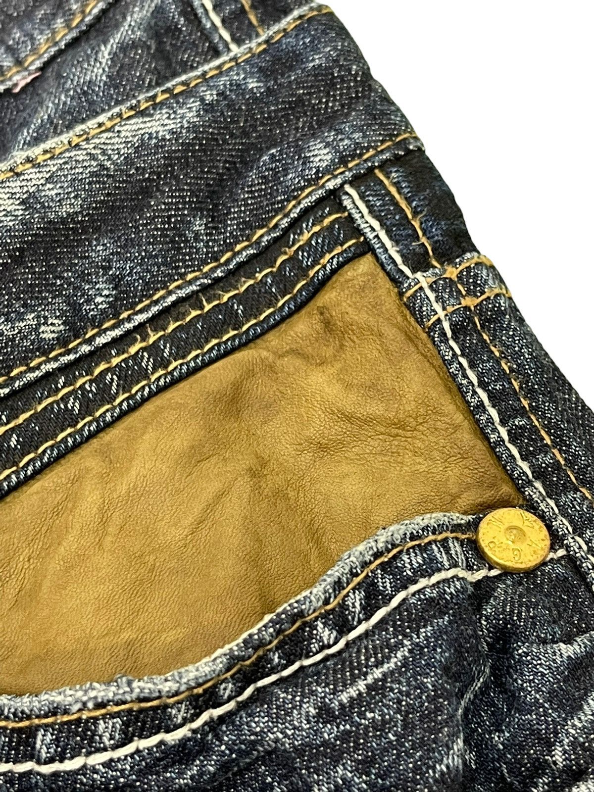 Japanese Brand Double Waist Slim Jeans Antgauge Acid Wash Low Rise 7🟦 Size US 30 / EU 46 - 10 Thumbnail