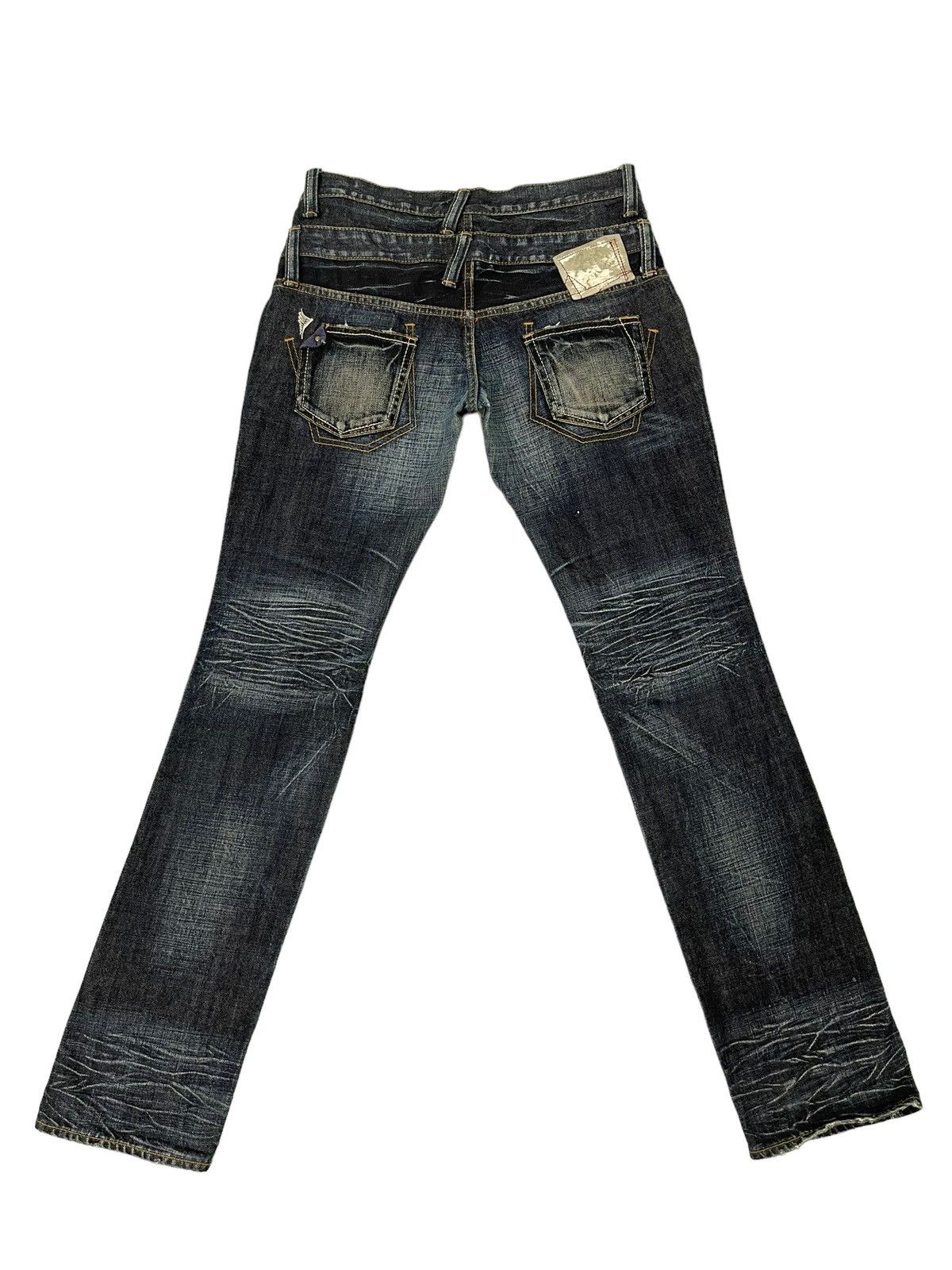 Japanese Brand Double Waist Slim Jeans Antgauge Acid Wash Low Rise 7🟦 Size US 30 / EU 46 - 12 Thumbnail