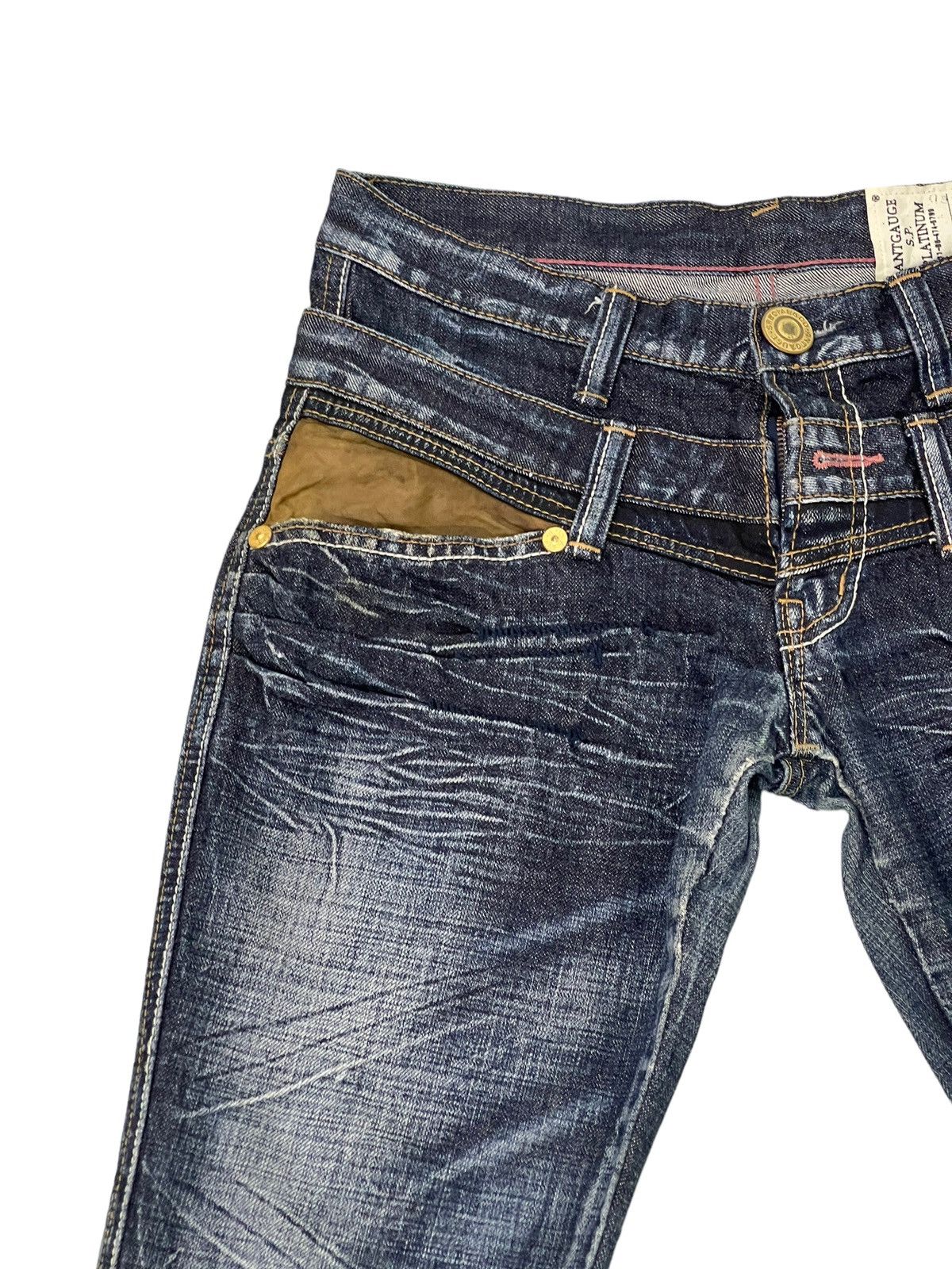 Japanese Brand Double Waist Slim Jeans Antgauge Acid Wash Low Rise 7🟦 Size US 30 / EU 46 - 8 Thumbnail
