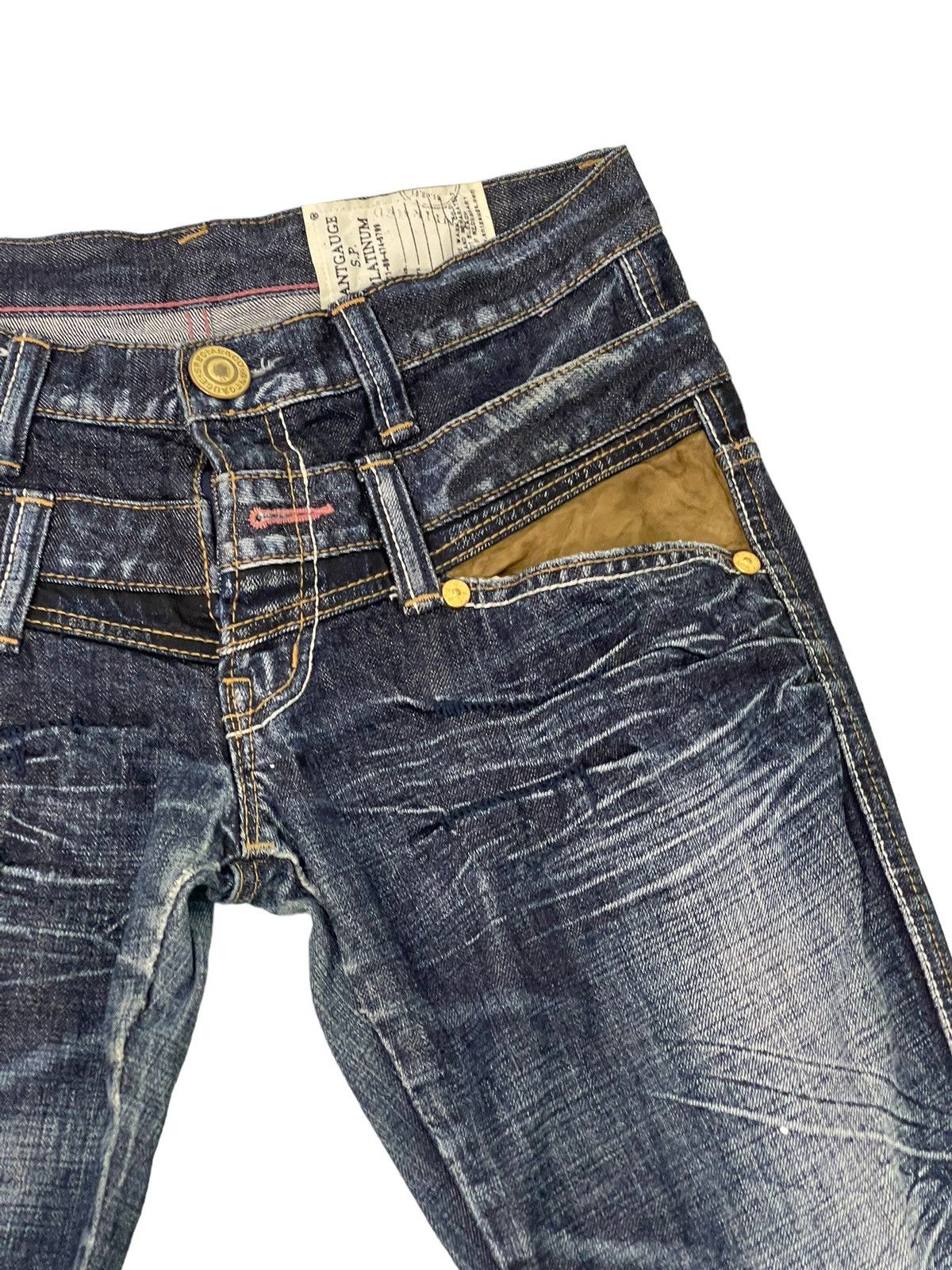 Japanese Brand Double Waist Slim Jeans Antgauge Acid Wash Low Rise 7🟦 Size US 30 / EU 46 - 9 Thumbnail