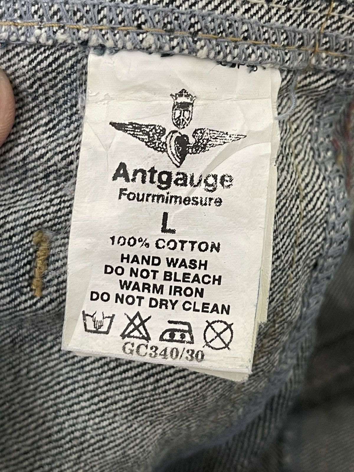 Japanese Brand Double Waist Slim Jeans Antgauge Acid Wash Low Rise 7🟦 Size US 30 / EU 46 - 22 Thumbnail