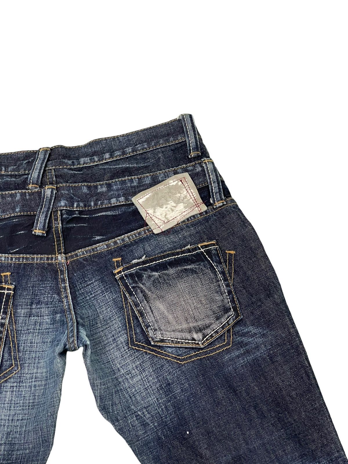 Japanese Brand Double Waist Slim Jeans Antgauge Acid Wash Low Rise 7🟦 Size US 30 / EU 46 - 20 Thumbnail