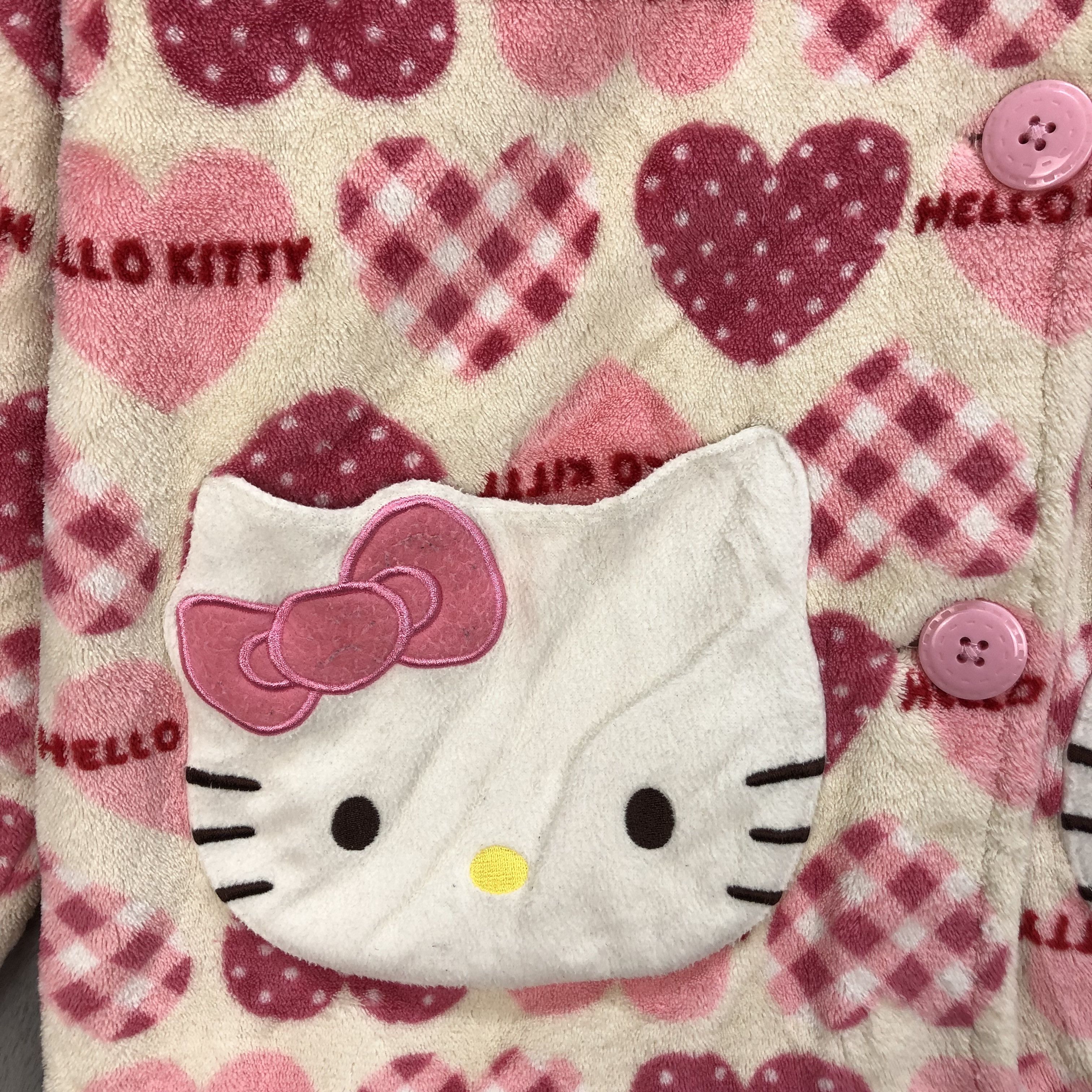 Cartoon Network HELLO KITTY PINKY LOVE KITTY FACE FLEECE JACKET #5374-186 Size S / US 4 / IT 40 - 4 Thumbnail