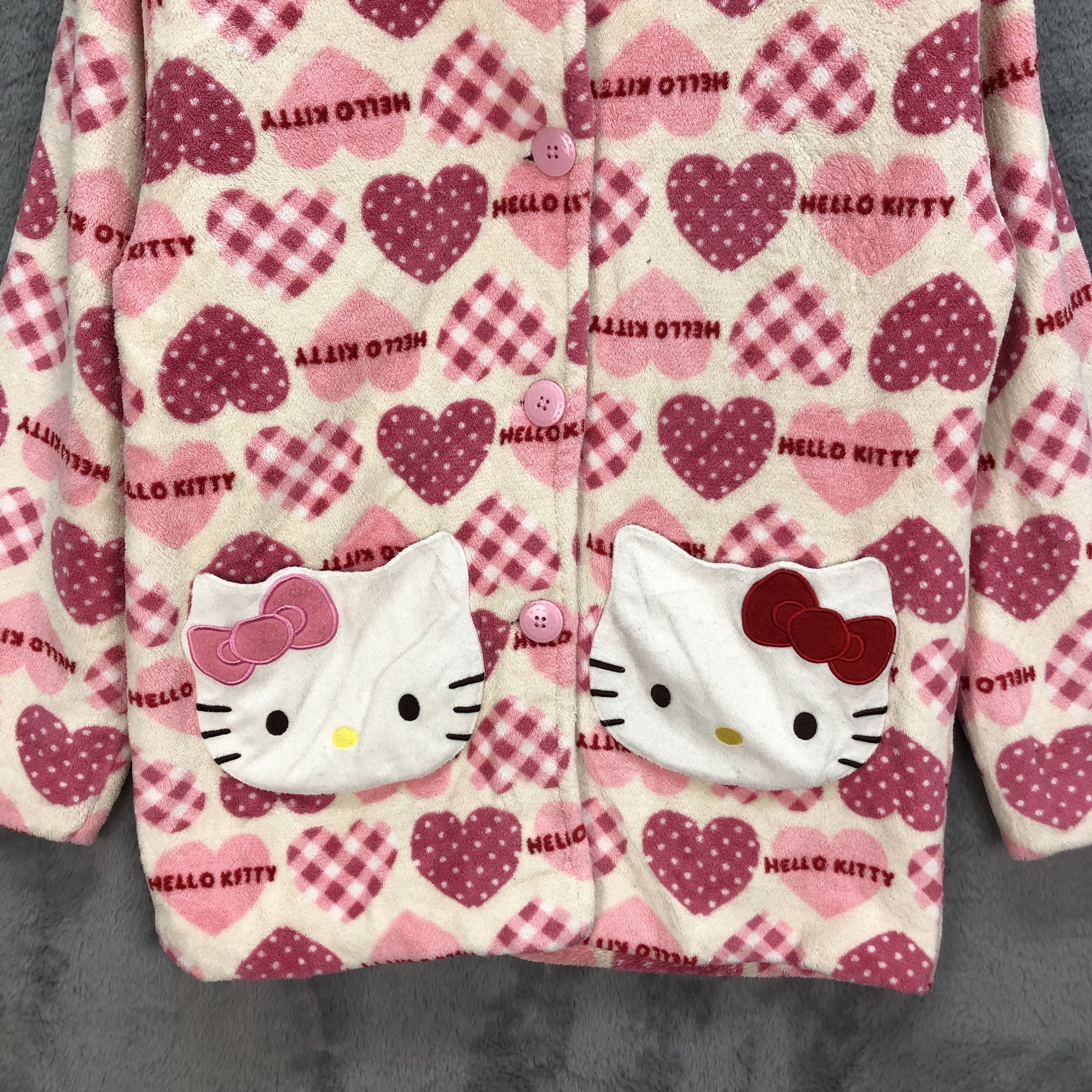 Cartoon Network HELLO KITTY PINKY LOVE KITTY FACE FLEECE JACKET #5374-186 Size S / US 4 / IT 40 - 3 Thumbnail