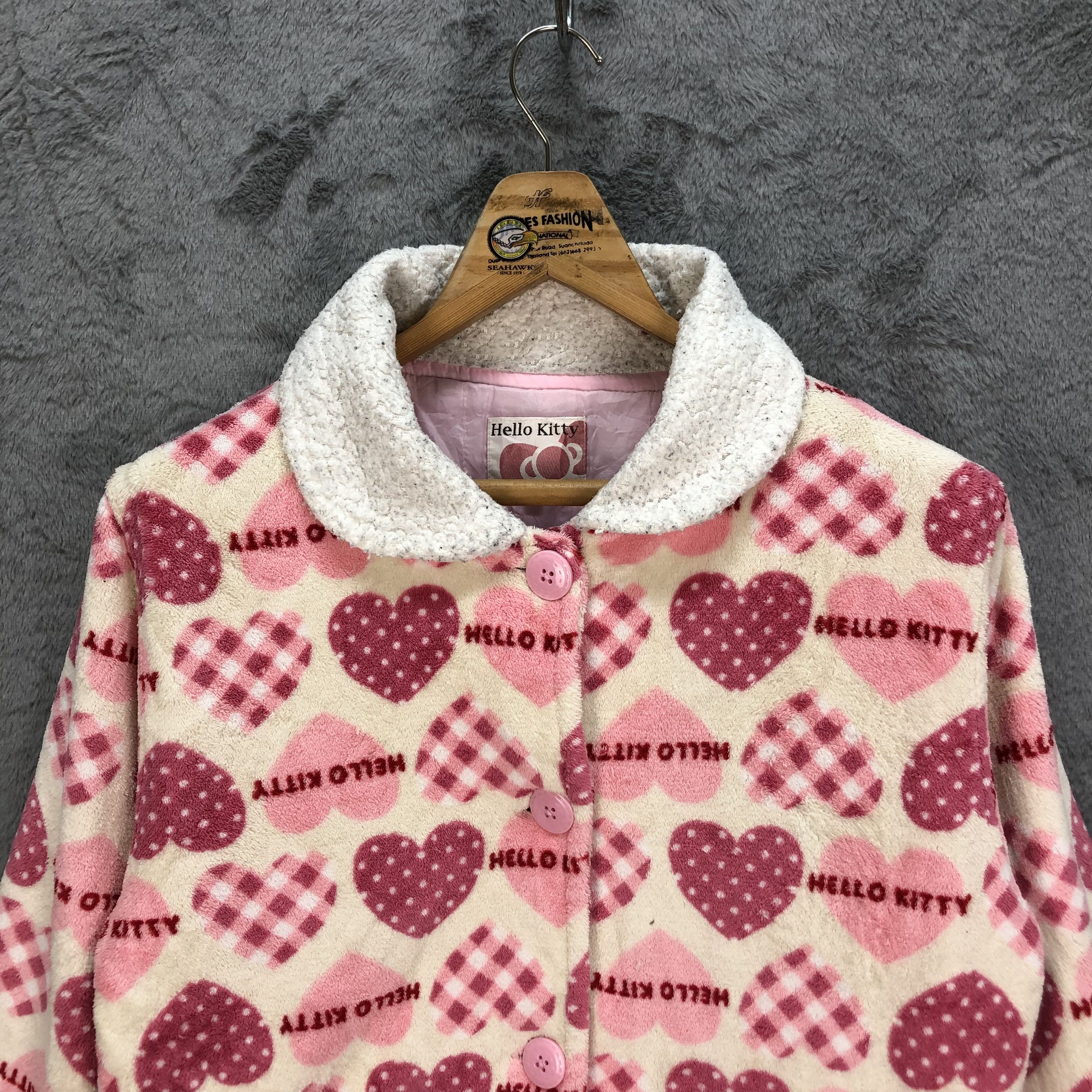 Cartoon Network HELLO KITTY PINKY LOVE KITTY FACE FLEECE JACKET #5374-186 Size S / US 4 / IT 40 - 2 Thumbnail