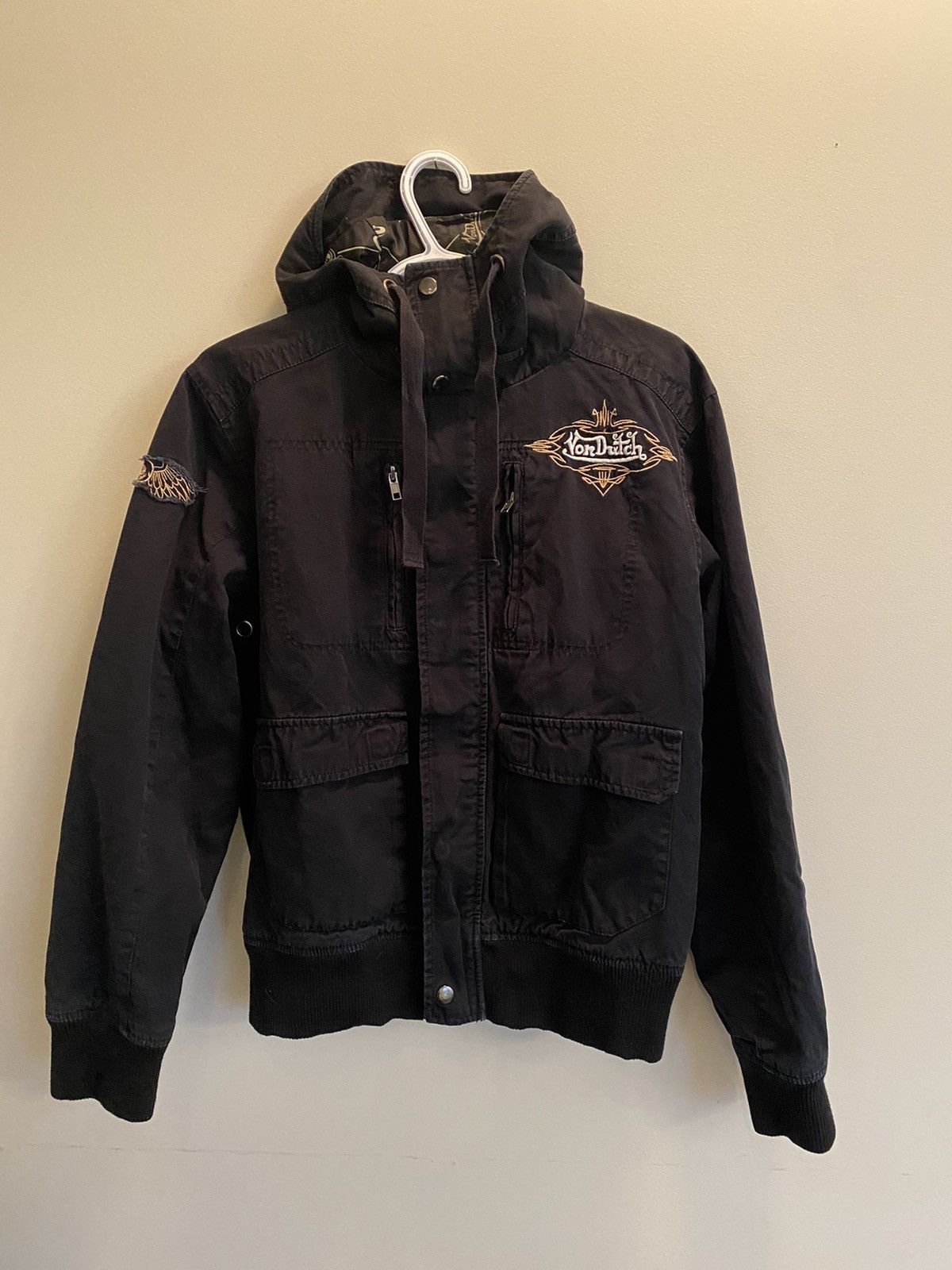 image of Vintage Von Dutch 2000’S Los Angeles Jacket in Black, Women's (Size Large)