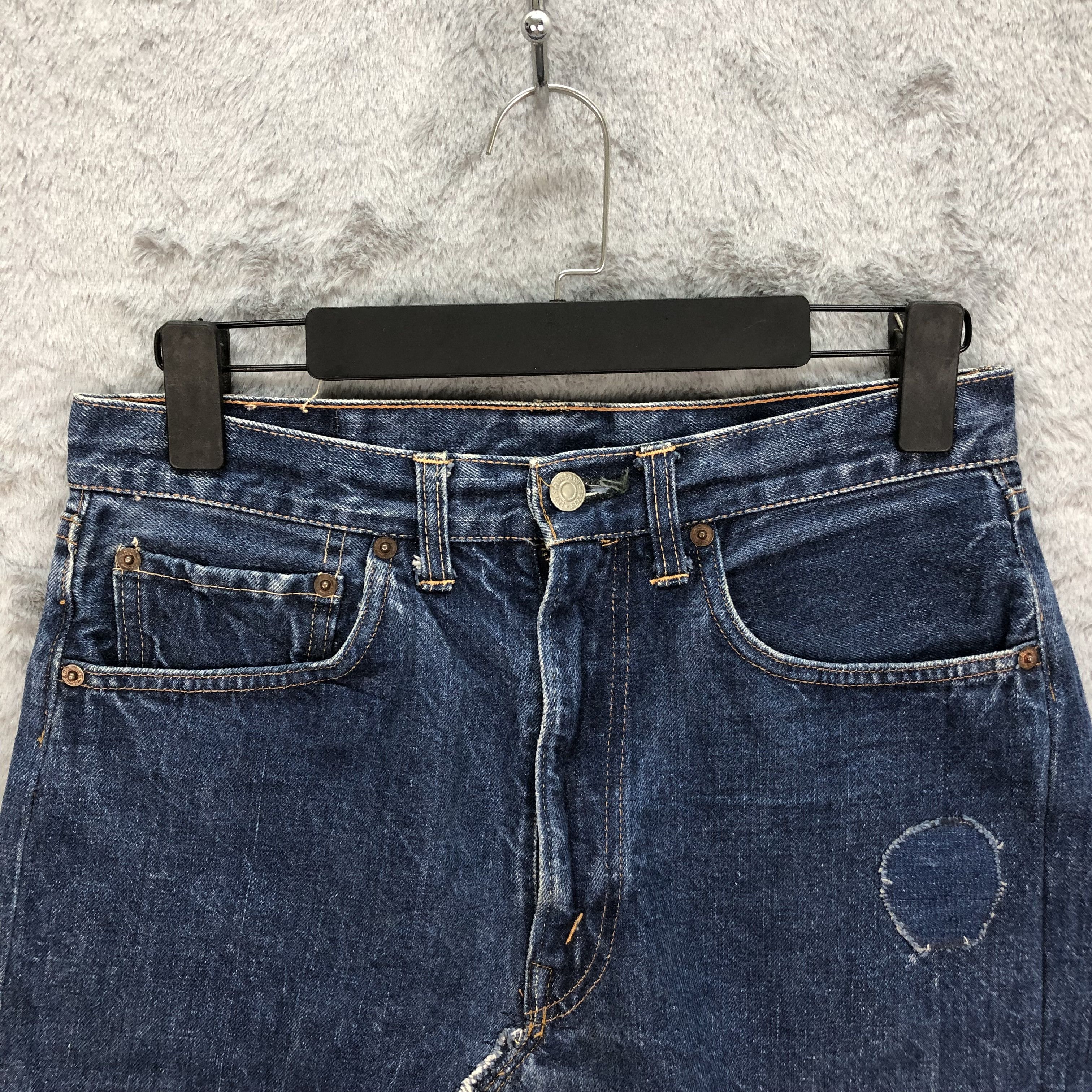 Levi's Vintage Clothing TRASHED LEVIS 502 BIG E JEANS MINI SKIRT BUTTON 8 #5082-40 Size 30" / US 8 / IT 44 - 2 Thumbnail