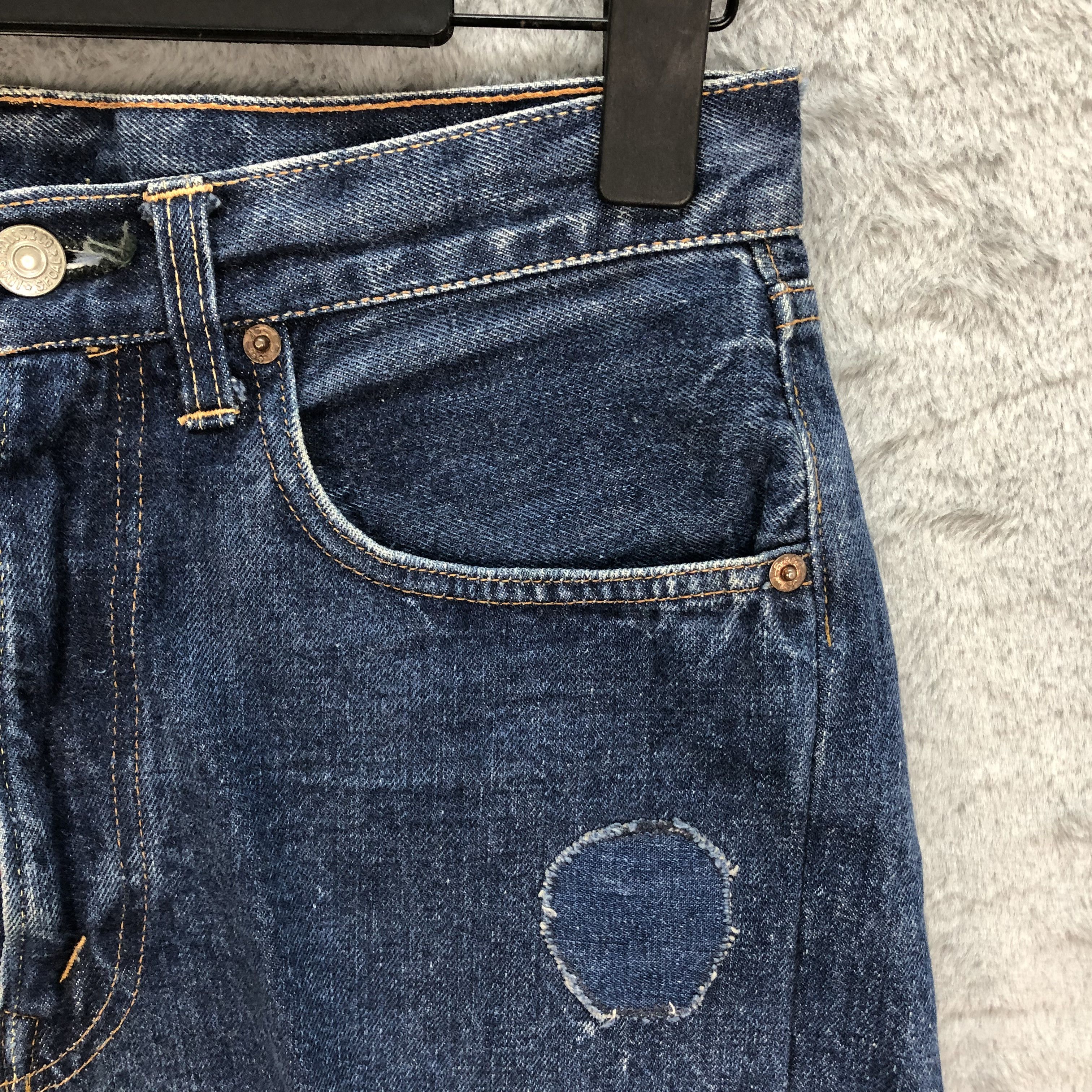 Levi's Vintage Clothing TRASHED LEVIS 502 BIG E JEANS MINI SKIRT BUTTON 8 #5082-40 Size 30" / US 8 / IT 44 - 6 Thumbnail