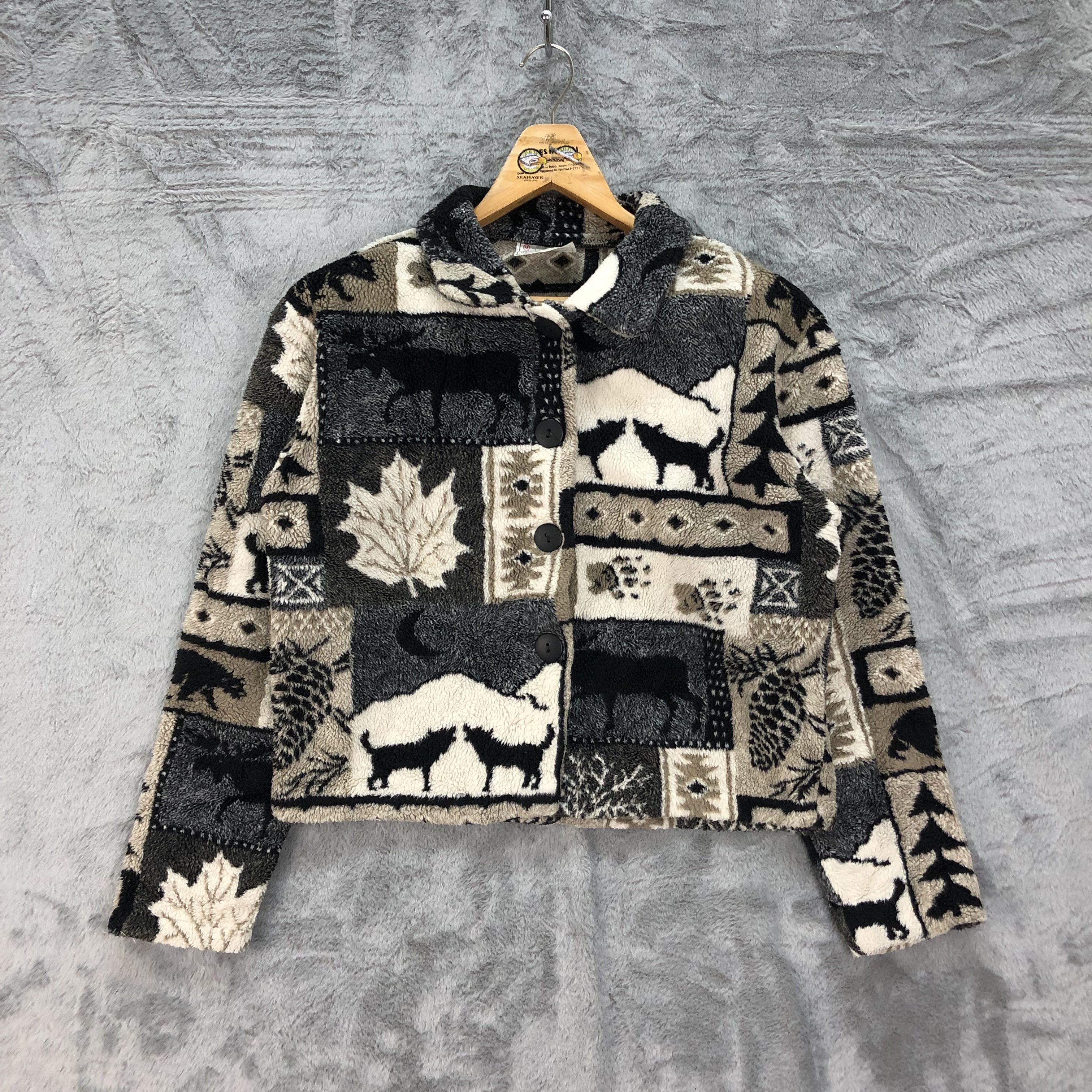 Vintage Black Mountain Fleece Cropped Jacket #4625-161