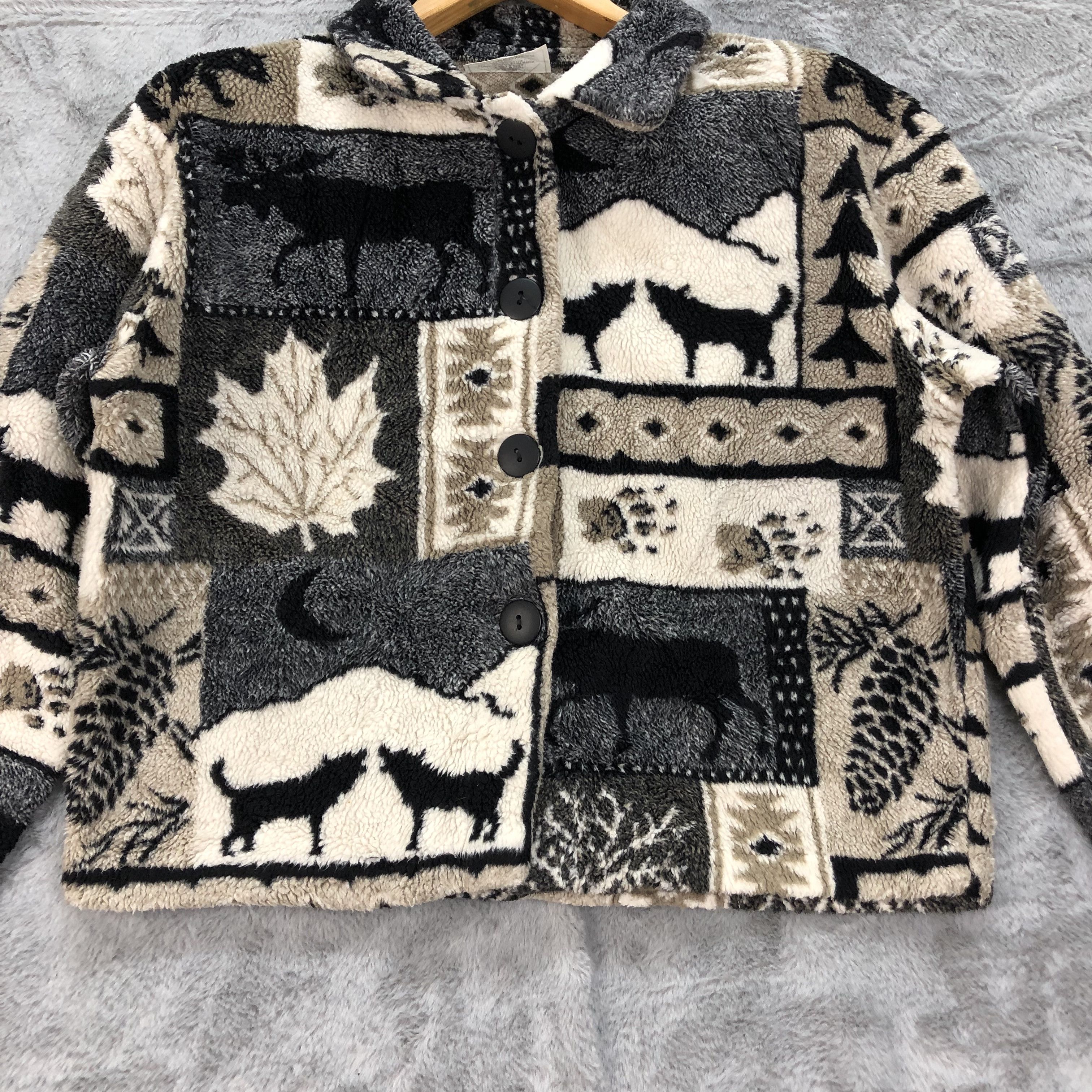 Vintage Black Mountain Fleece Cropped Jacket #4625-161