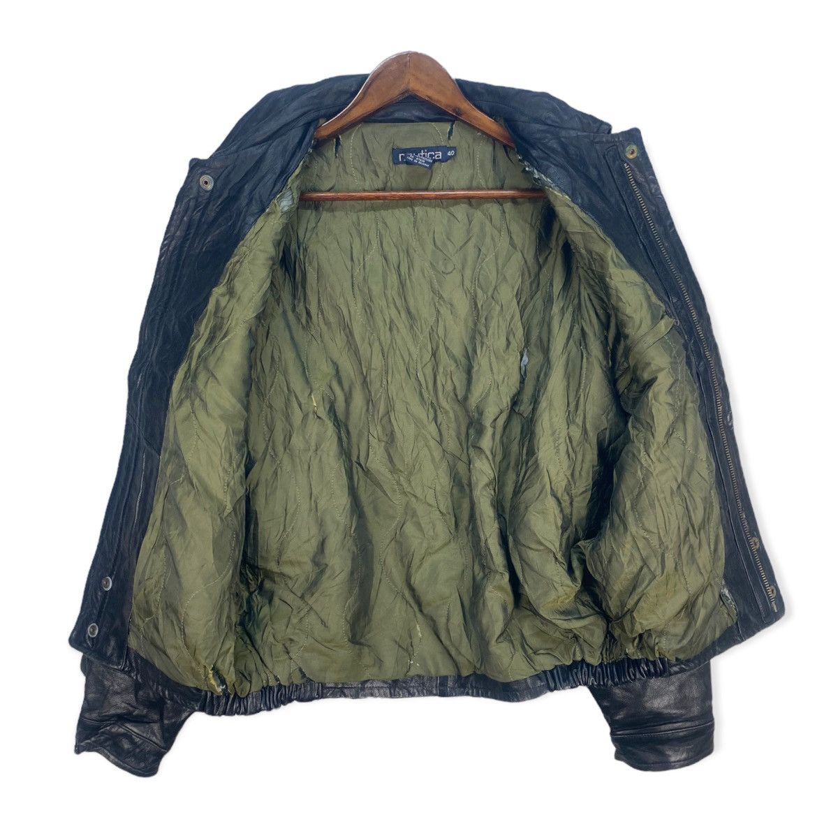 Nautica Vintage Nautica Leather Jacket Size US L / EU 52-54 / 3 - 3 Thumbnail