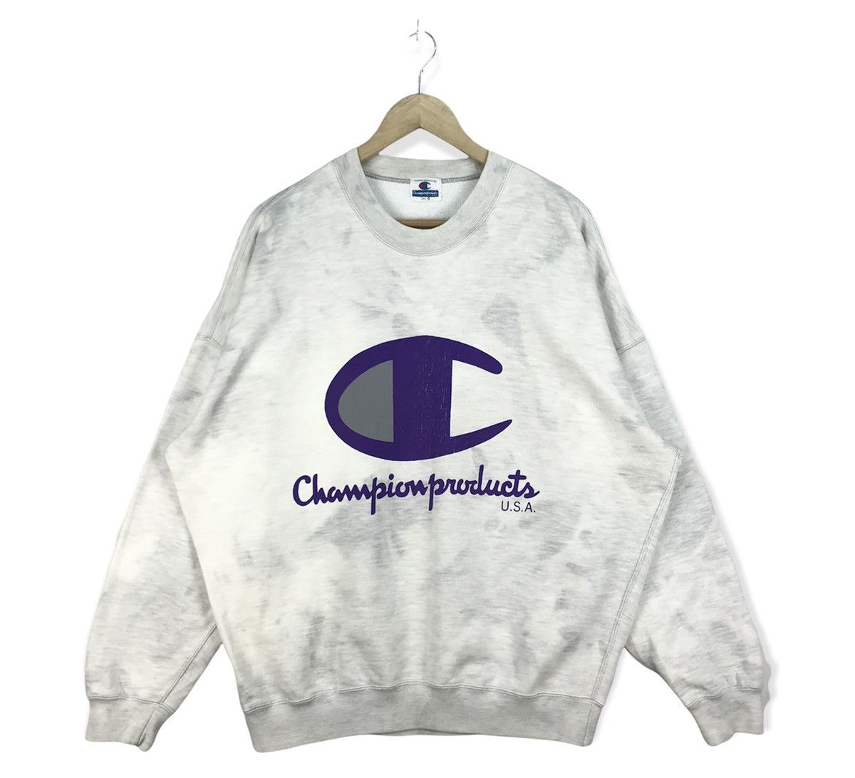 Champion Vintage Champion Big Logo Acid Wash Sweatshirt Size US L / EU 52-54 / 3 - 1 Thumbnail