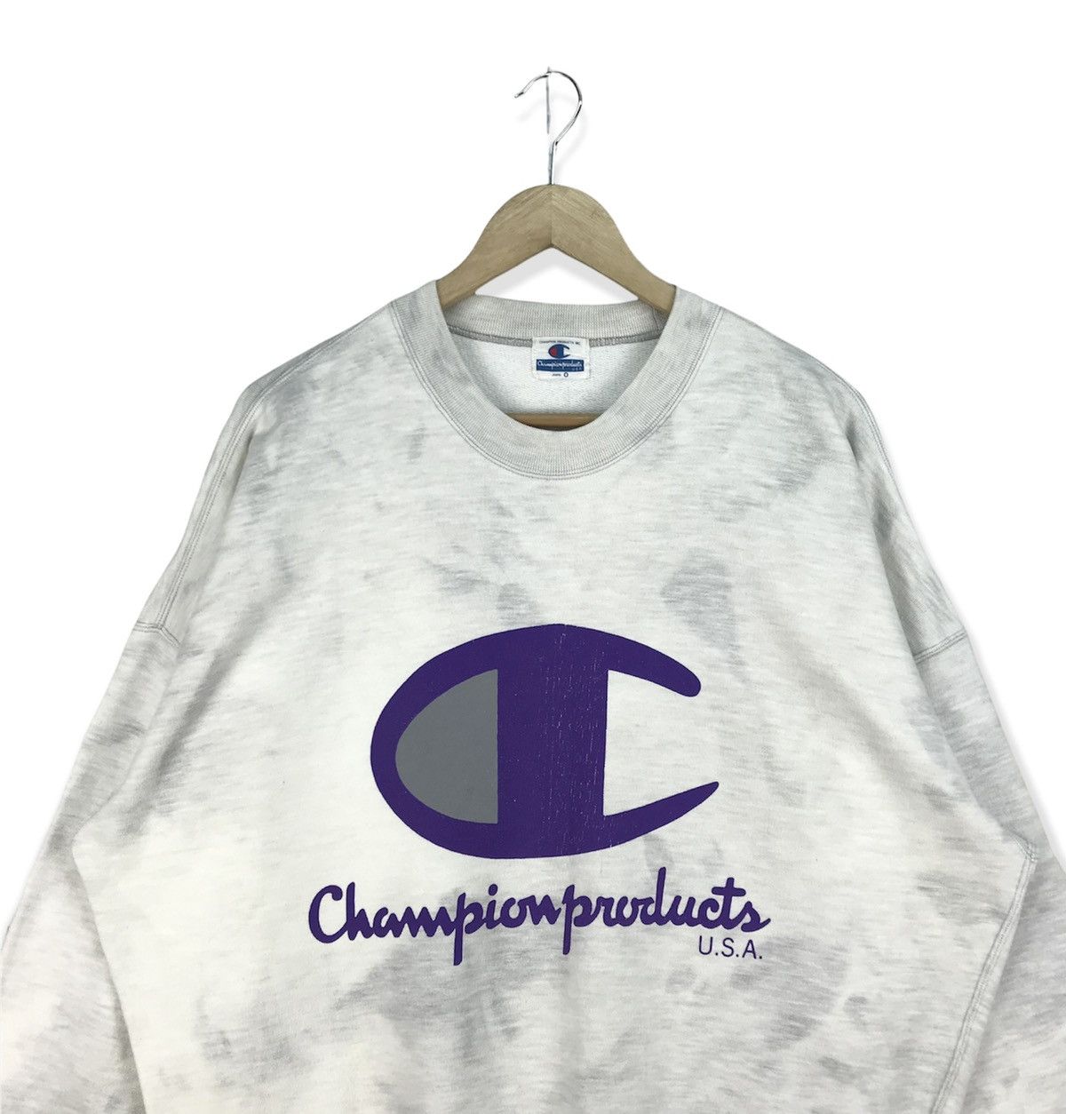 Champion Vintage Champion Big Logo Acid Wash Sweatshirt Size US L / EU 52-54 / 3 - 2 Thumbnail