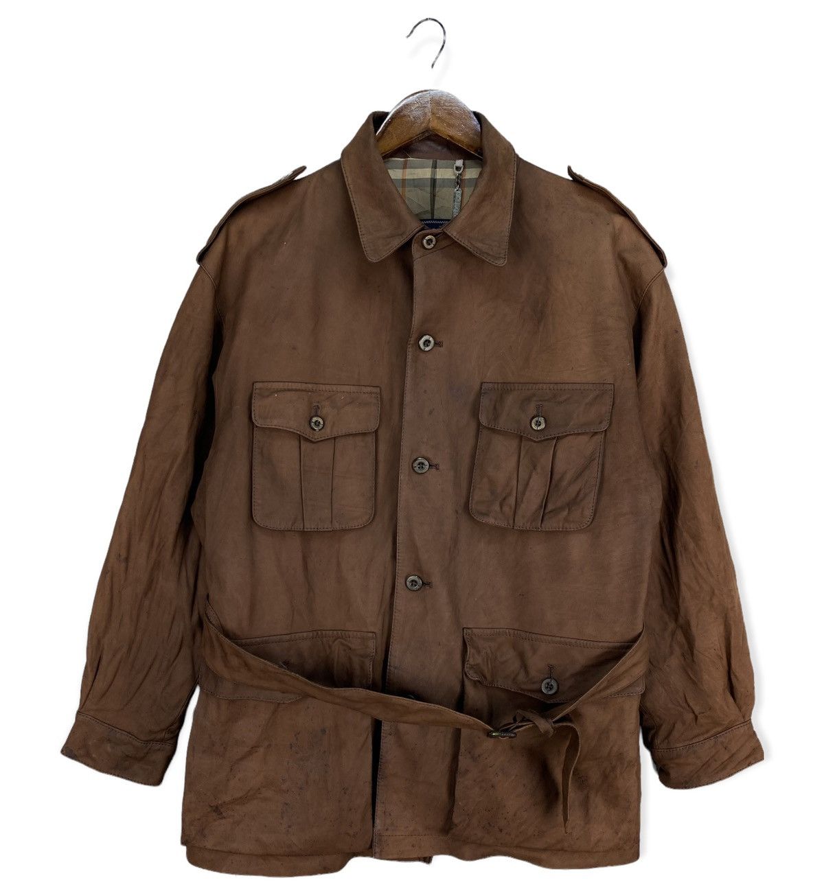 Burberry Vintage Burberry Cow Leather Jacket Size US M / EU 48-50 / 2 - 1 Thumbnail