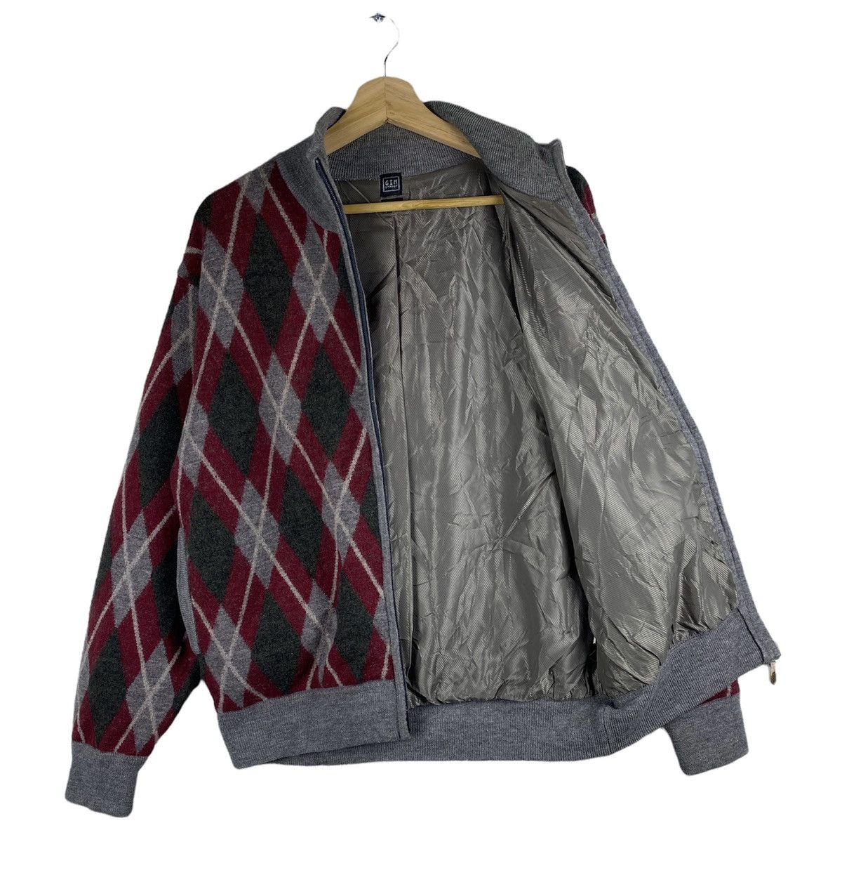 Japanese Brand Vintage GIM Utmost Diamond Knitted Zip Up Jacket Size US M / EU 48-50 / 2 - 2 Thumbnail