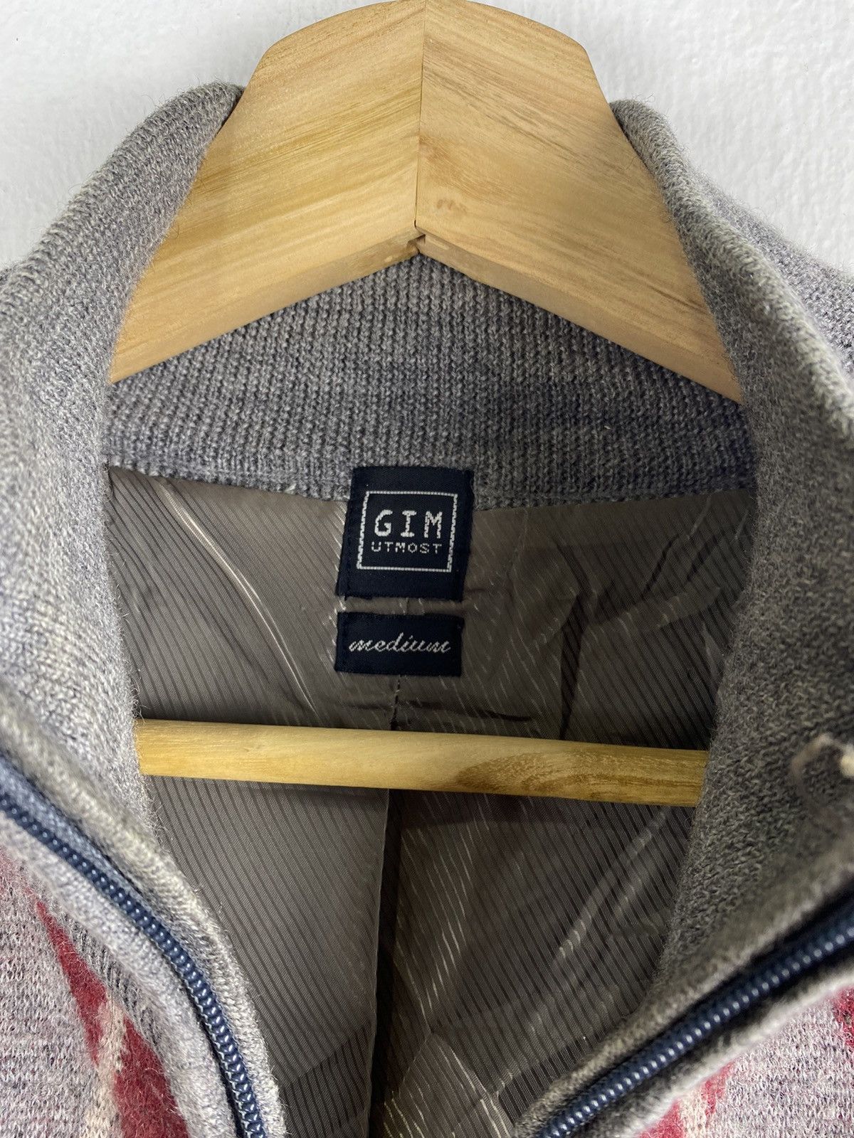 Japanese Brand Vintage GIM Utmost Diamond Knitted Zip Up Jacket Size US M / EU 48-50 / 2 - 4 Thumbnail