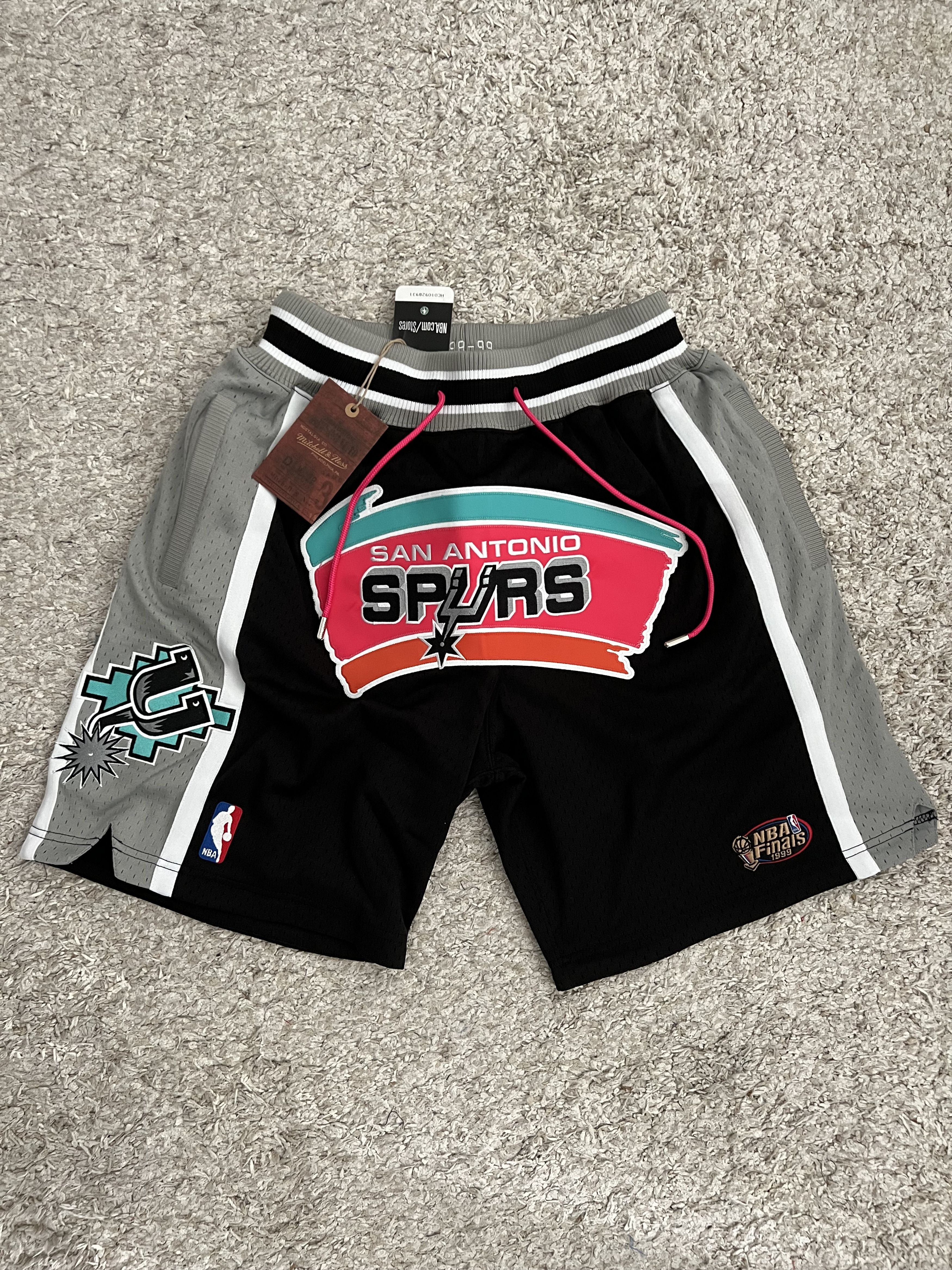image of San Antonio Spurs 1998-99 Nba Shorts Just Don New W/ Tags in Black, Men's (Size 30)